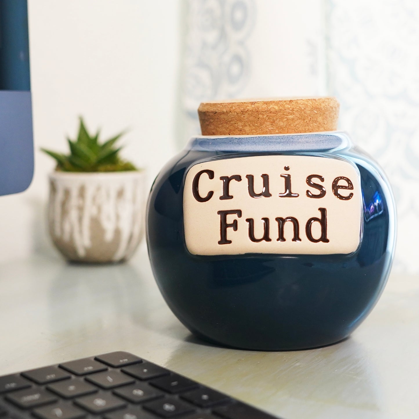 Cottage Creek Jars | Cruise Fund Piggy Bank for Adults, Travel Essentials Vacation Money Jar | Birthday Gifts for Women, Men, Couples | Ceramic Travel Fund Bank, 6-Inch Cruise Essentials Jar