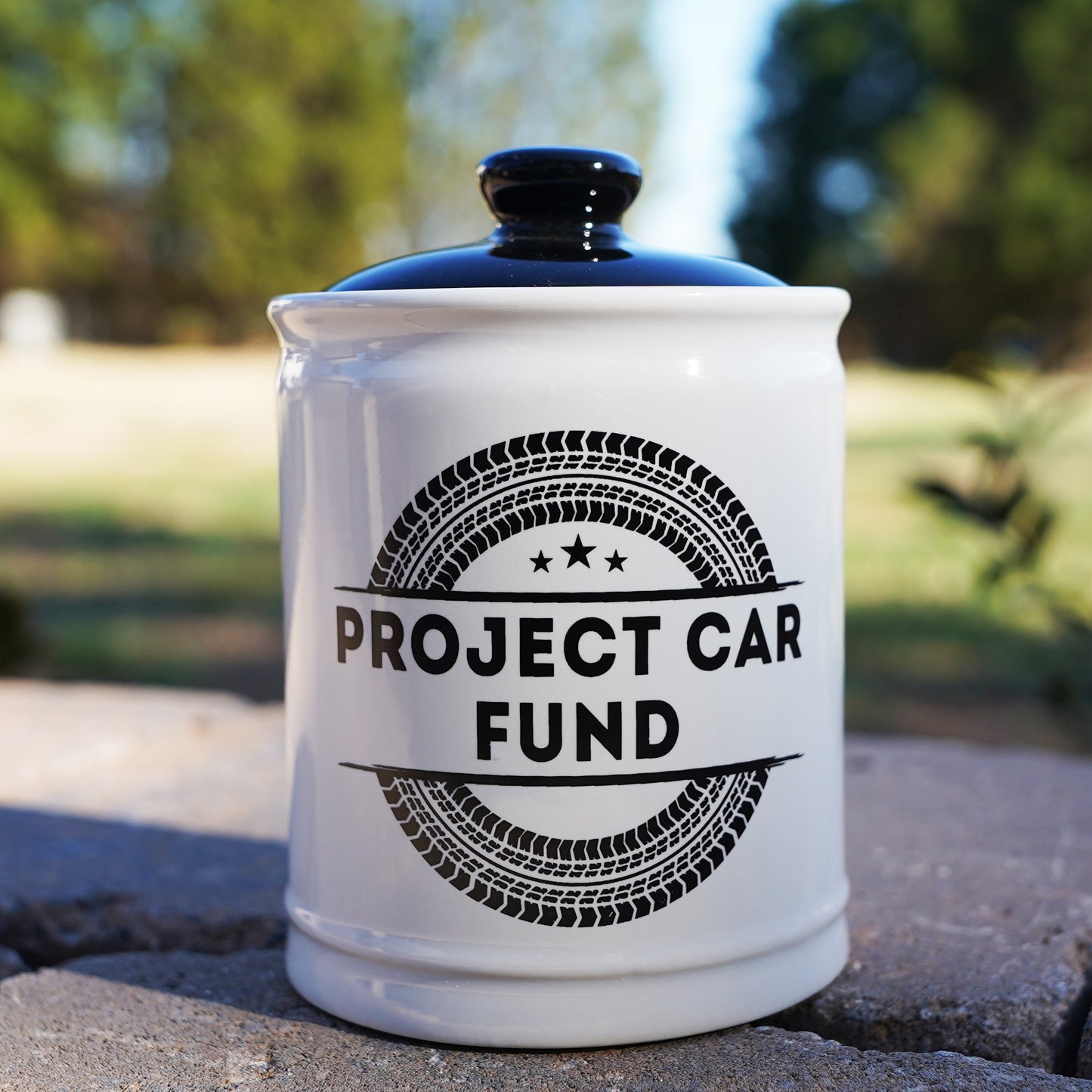 Cottage Creek Project Car Fund Piggy Bank, Multicolored, Ceramic, 6" Car Money Jar