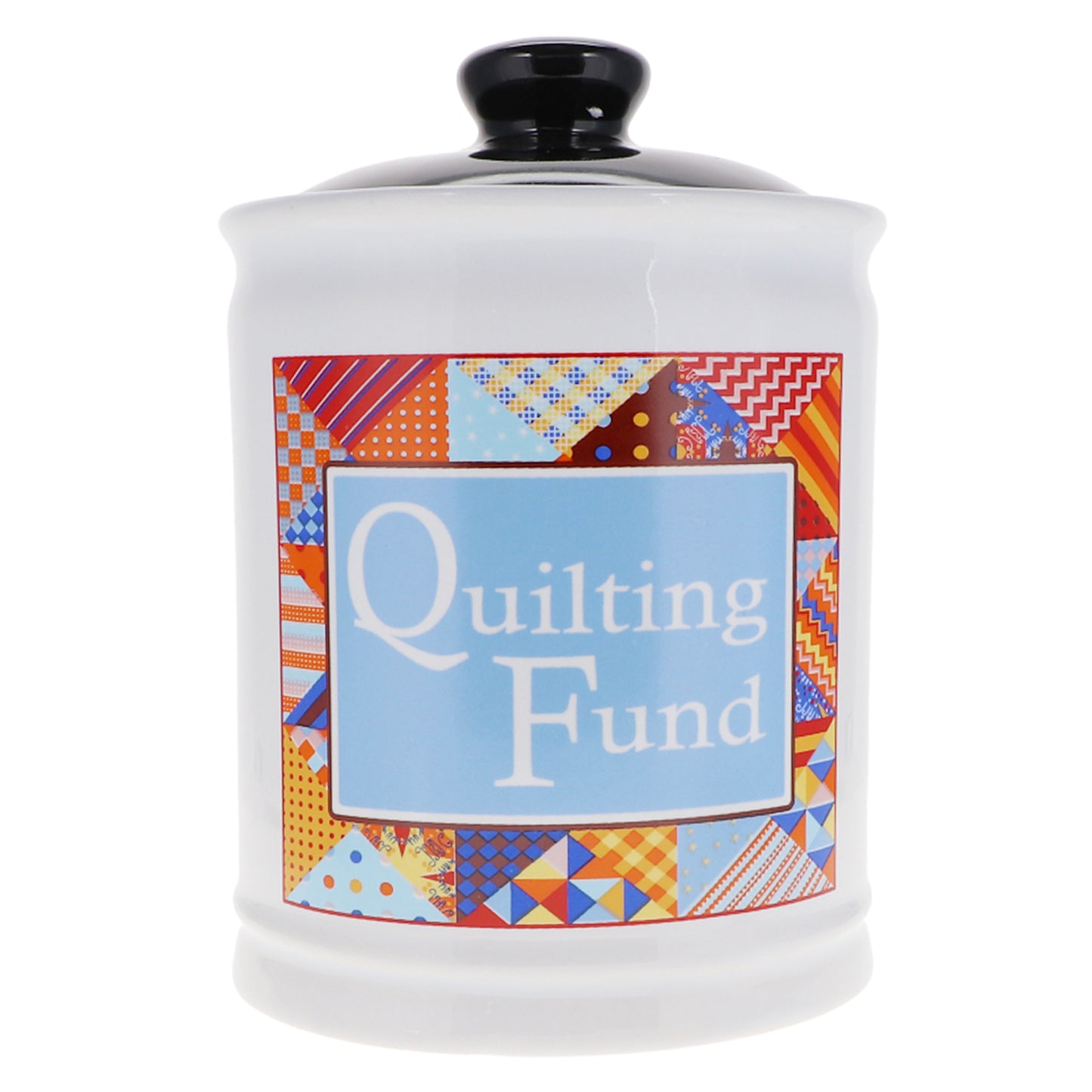 Cottage Creek Quilting Fund Piggy Bank, Ceramic, 6", Multicolored Quilting Supplies Money Jar