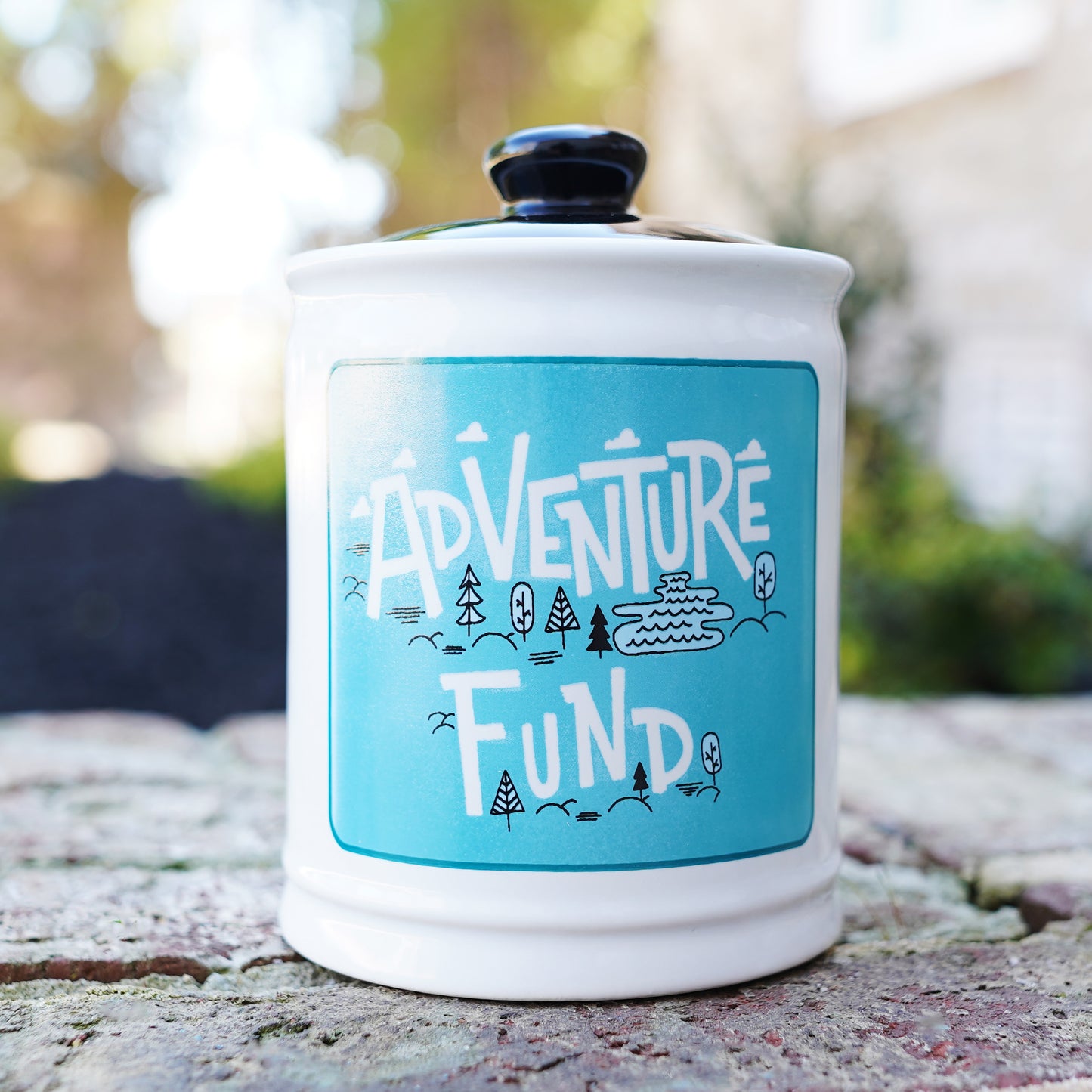 Cottage Creek Jars Adventure Fund Travel Piggy Bank | Ceramic Trip Fund Jar & Travel Money Jar | Home & Bedroom Decor Vacation Essentials Savings Storage Container | Gifts for Women, Men, Couples