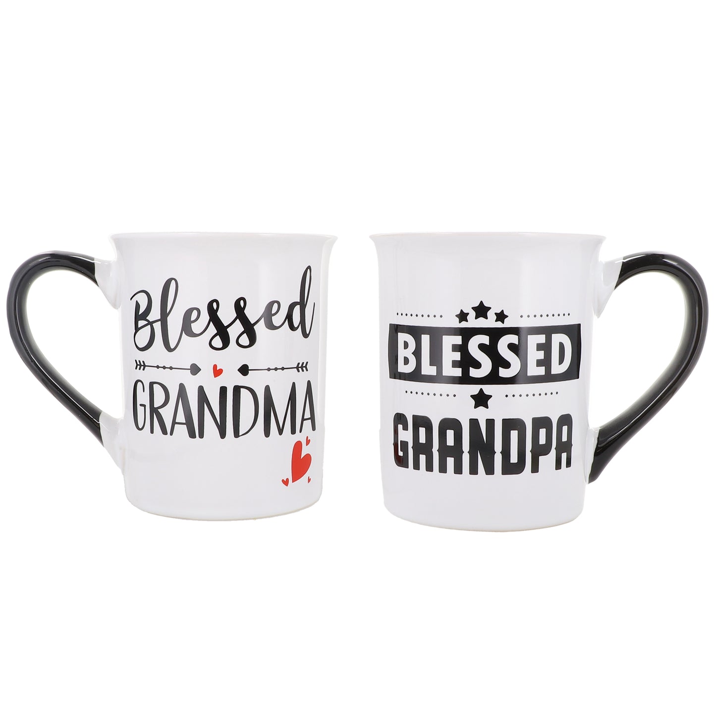 Cottage Creek Blessed Grandma Grandpa Mug Set, Two Multicolored, Ceramic, 6" Grandparent Mugs