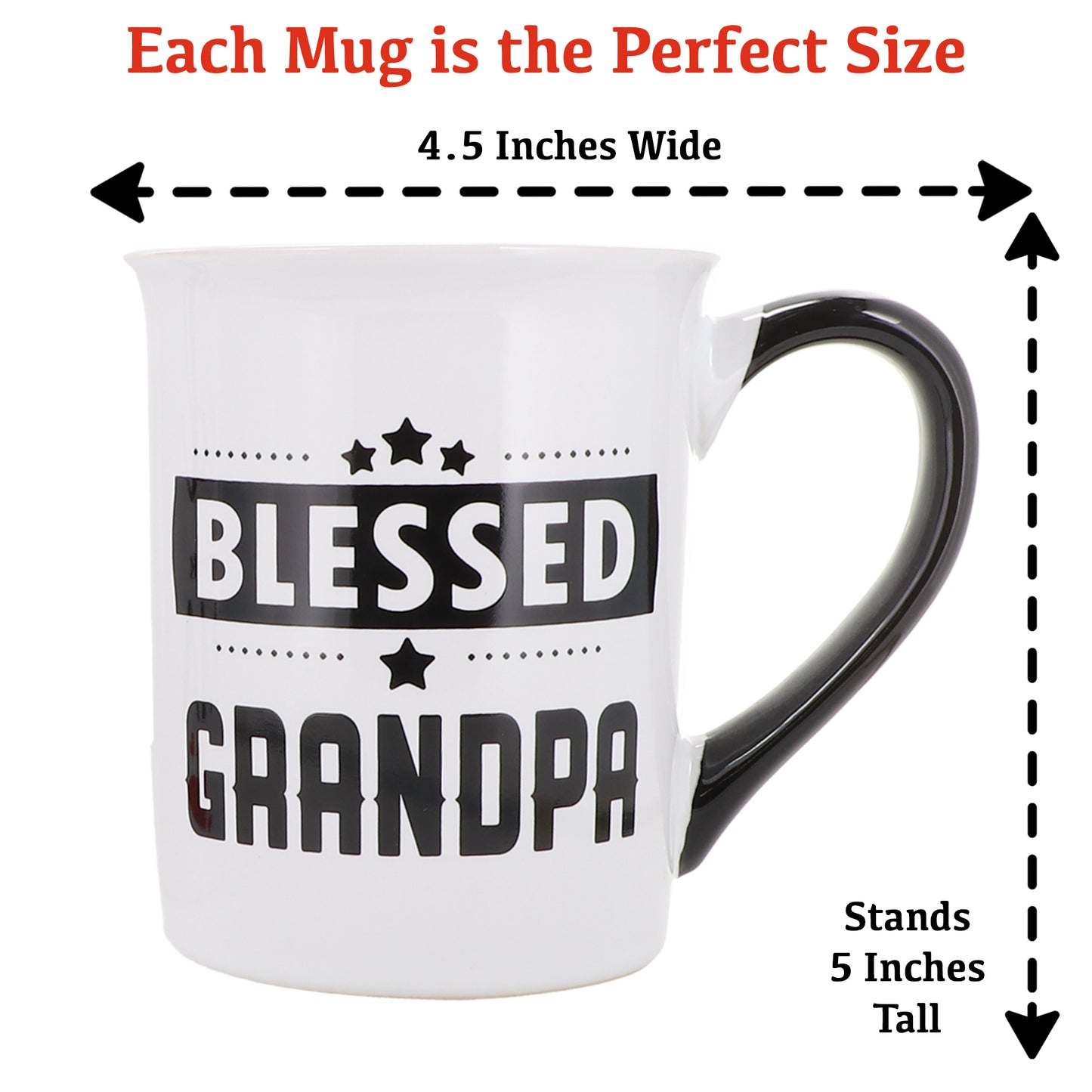 Cottage Creek Blessed Grandma Grandpa Mug Set, Two Multicolored, Ceramic, 6" Grandparent Mugs