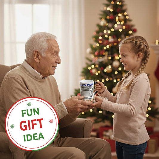 Cottage Creek Coffee Cup |  16oz. Large Ceramic Paw Paw Coffee Mug | Ideal Gift for Grandpa, Papa, and Dad for Father's Day, Birthday, or Christmas | Pawpaw Mug