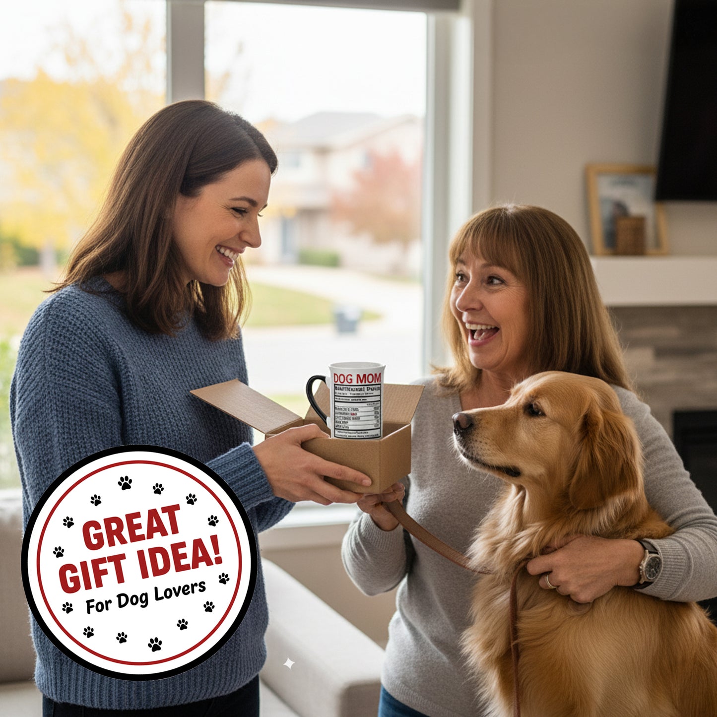 Cottage Creek Coffee Cups | Dog Mom 16oz Ceramic Coffee Mug | Ideal I Love My Dog Gifts for Women, Men | Funny Gifts for Mom, Dad, Girlfriend, Boyfriend