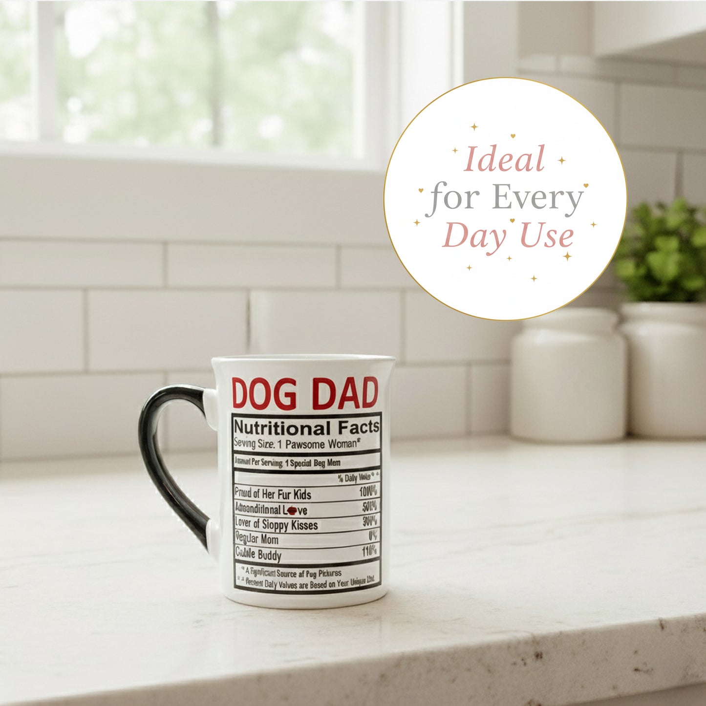 Cottage Creek Coffee Cups | Dog Dad 16oz Ceramic Coffee Mug | Ideal I Love My Dog Gifts for Women, Men | Funny Gifts for Mom, Dad, Girlfriend, Boyfriend