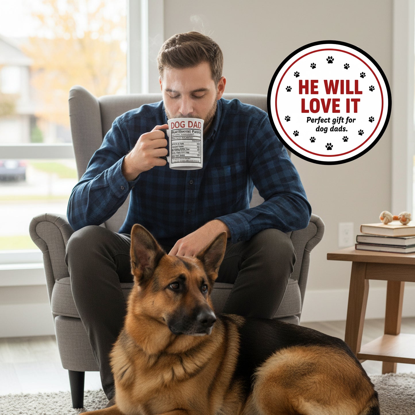 Cottage Creek Coffee Cups | Dog Dad 16oz Ceramic Coffee Mug | Ideal I Love My Dog Gifts for Women, Men | Funny Gifts for Mom, Dad, Girlfriend, Boyfriend