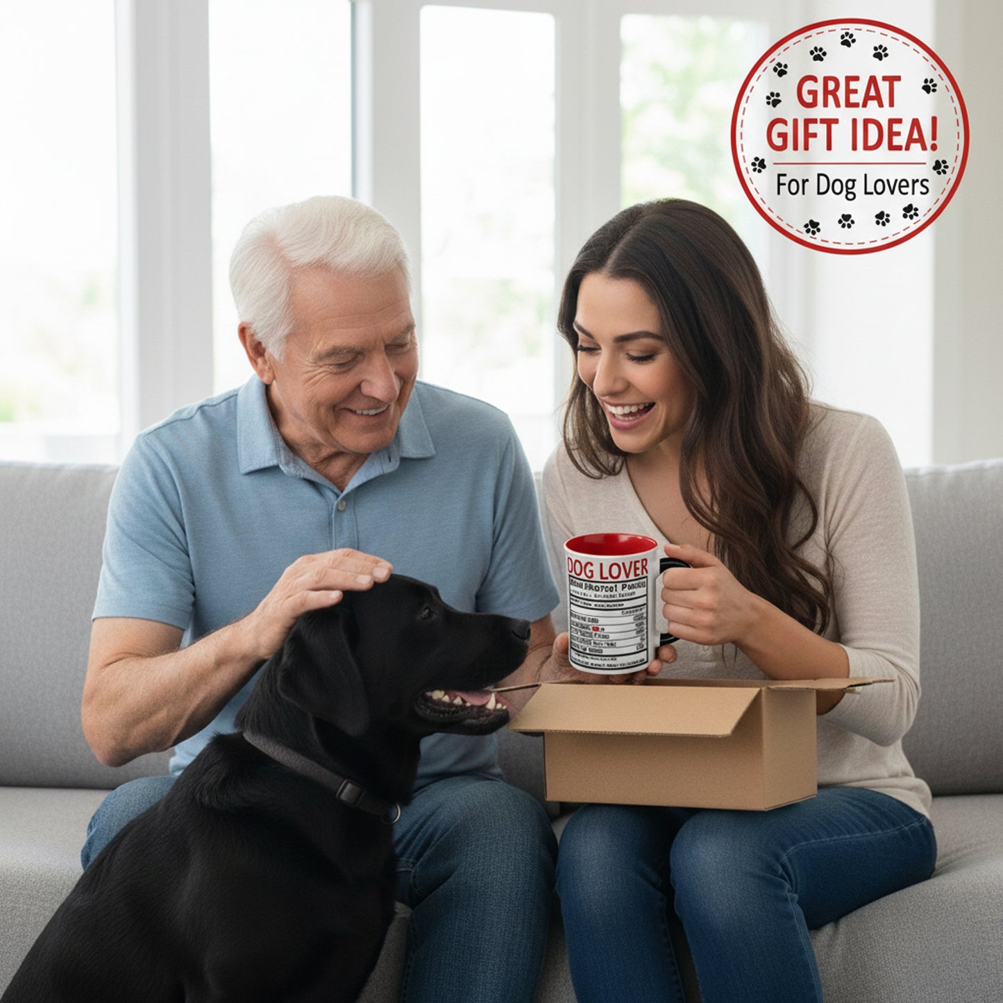 Cottage Creek Coffee Cups | Dog Lover 16oz Ceramic Coffee Mug | Ideal I Love My Dog Gifts for Women, Men | Funny Gifts for Mom, Dad, Girlfriend, Boyfriend