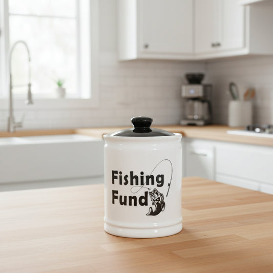 Cottage Creek Ceramic Fish Piggy Bank for Adults and Kids - Decorative Money Jar, Fishing Fund & Coin Bank, Gifts for Men, Dad, Grandpa, Boyfriend, Boys, and Fisherman | Unique Home Decor