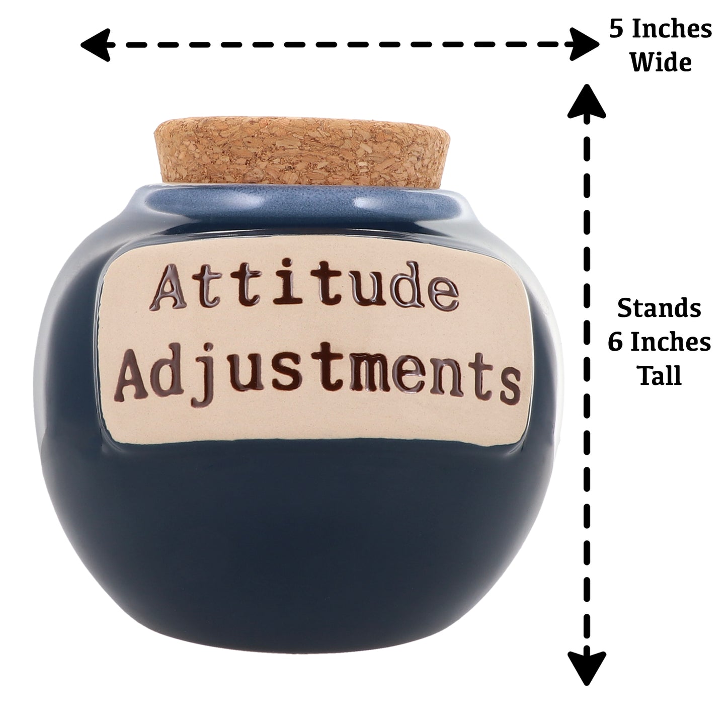 Attitude Adjustments Piggy Bank, Blue, Ceramic