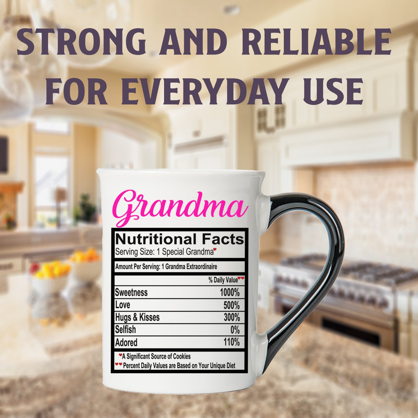 Grandma Mug, Grandma Coffee Mug for Grandma, 16oz., 6" Multicolored