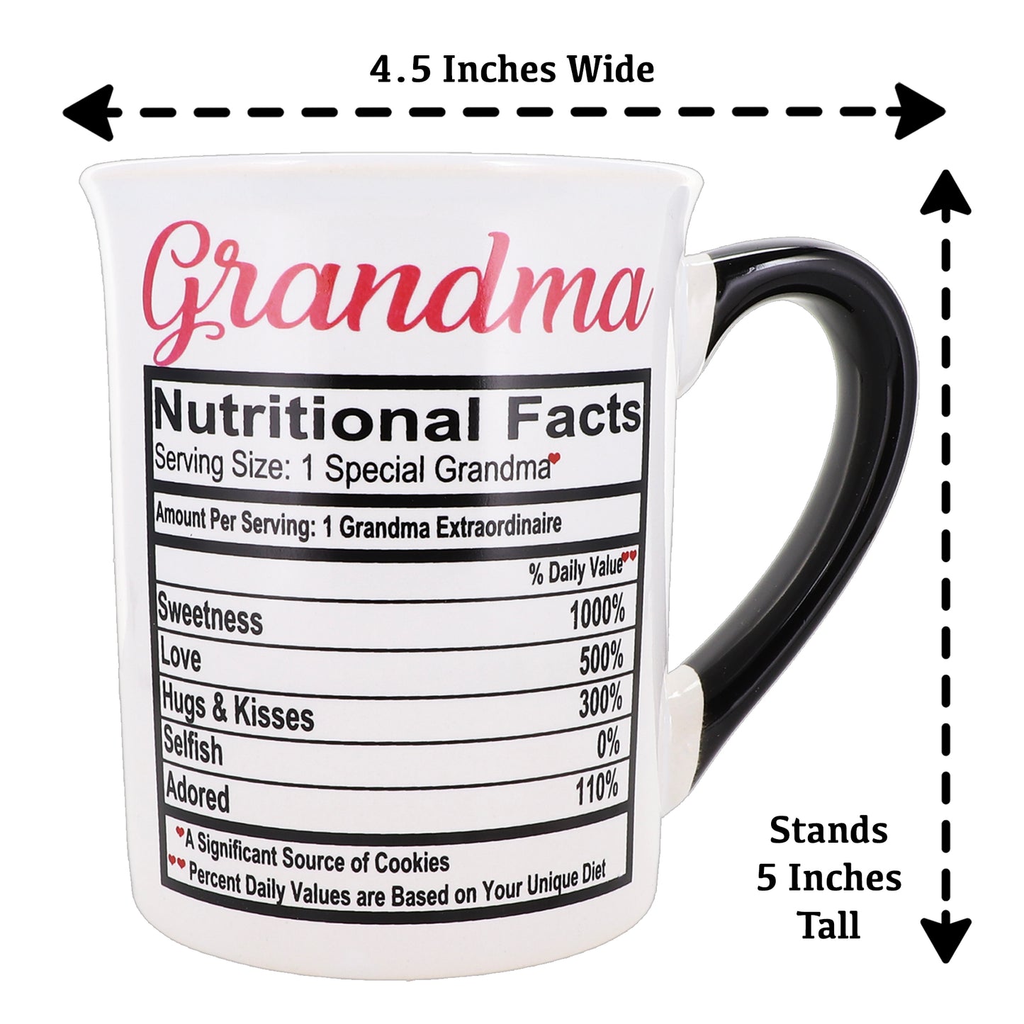 Grandma Mug, Grandma Coffee Mug for Grandma, 16oz., 6" Multicolored
