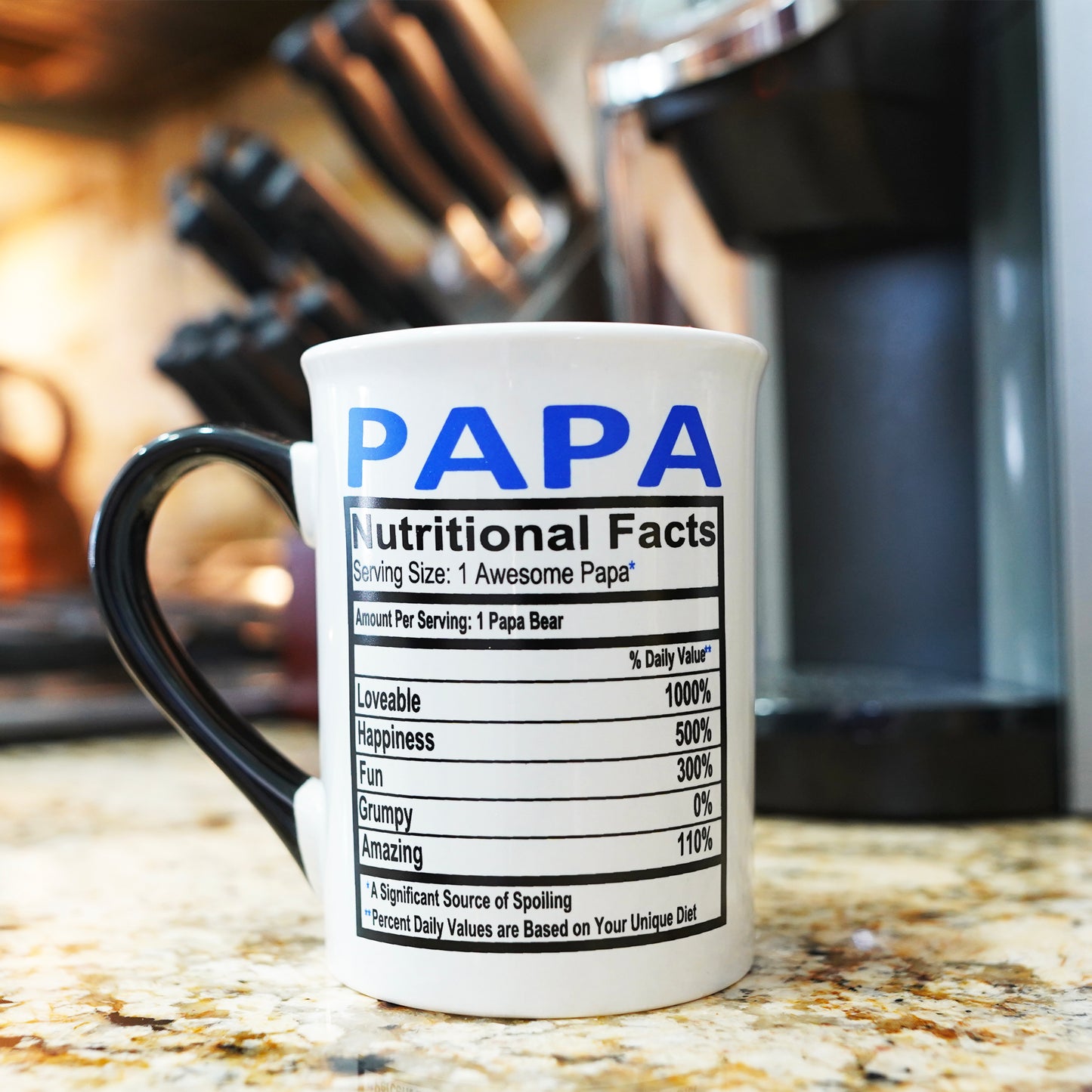 Papa Mug, Papa Coffee Mug for Papa, 16oz., 6" Multicolored