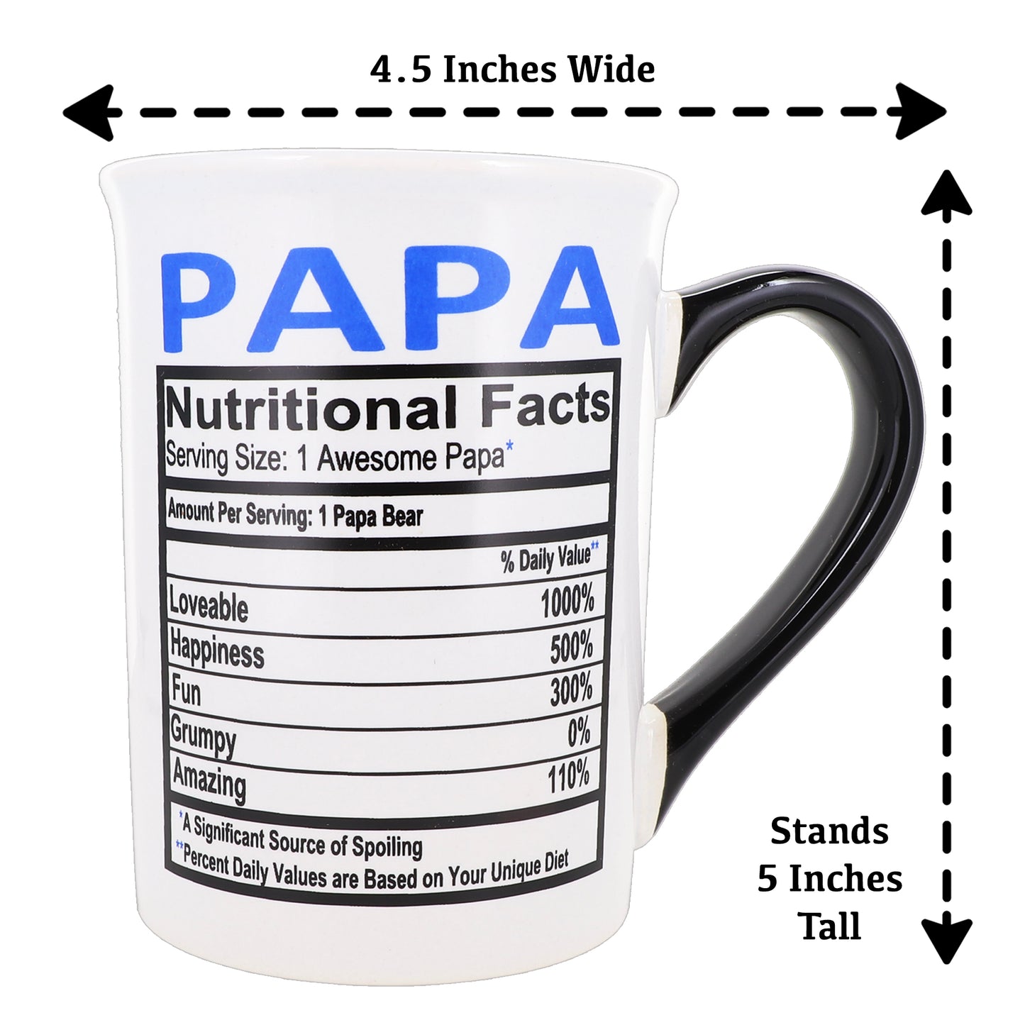 Papa Mug, Papa Coffee Mug for Papa, 16oz., 6" Multicolored