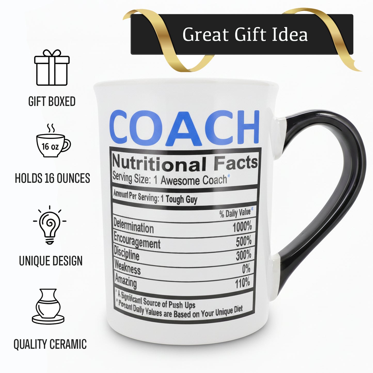 Cottage Creek Mugs | 16oz Coach Coffee Mug | Gifts for Men, Coaches, Women | Fun Thank You, Birthday, Christmas, or End-of-Season Gift for Football, Soccer, Baseball, Basketball, Cheer, & Gym Teachers