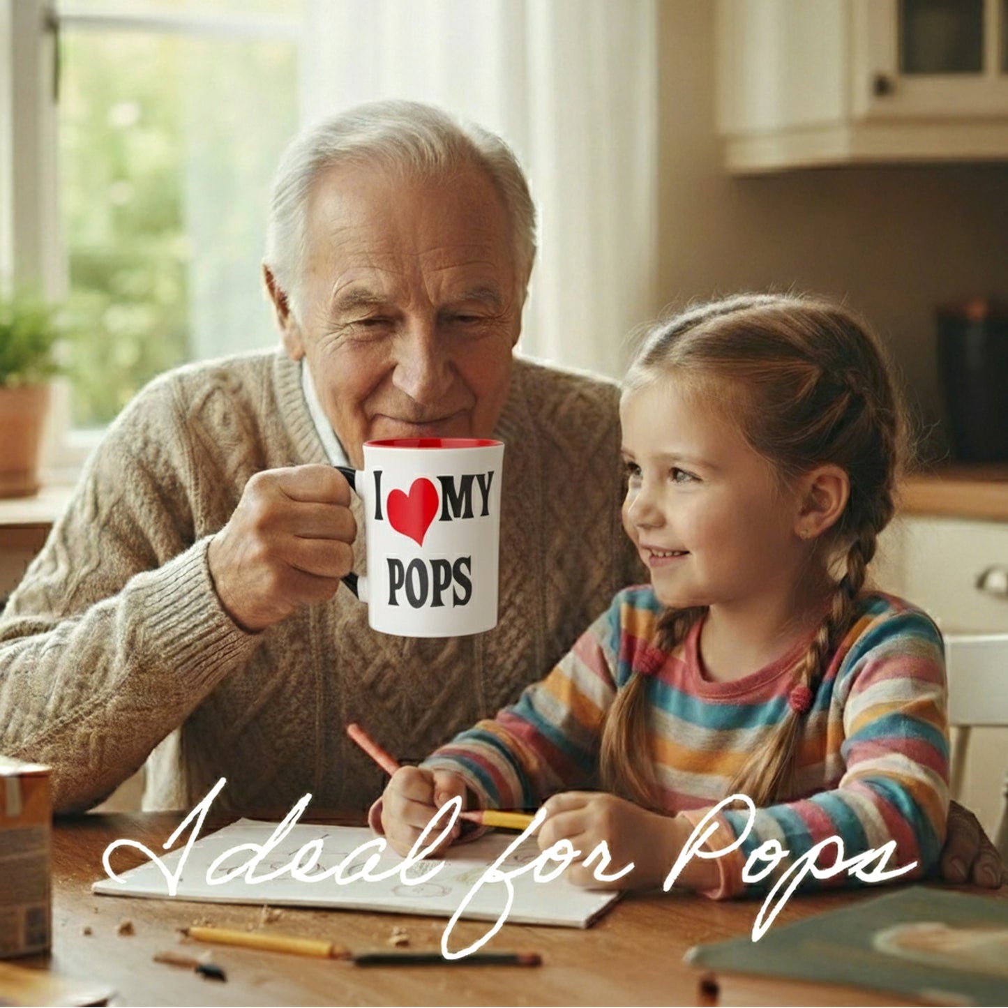 I Love My Pops Coffee Mug: 16oz Ceramic Grandpa Gift