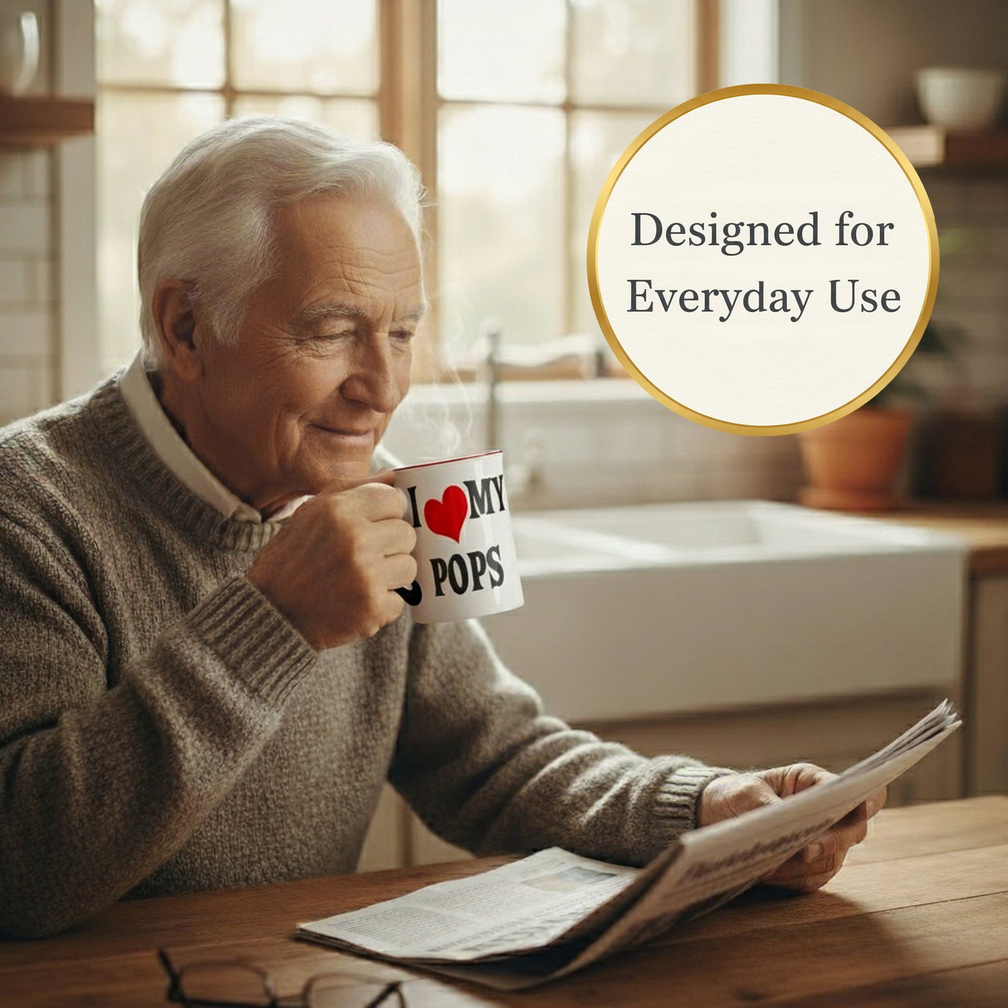 I Love My Pops Coffee Mug: 16oz Ceramic Grandpa Gift