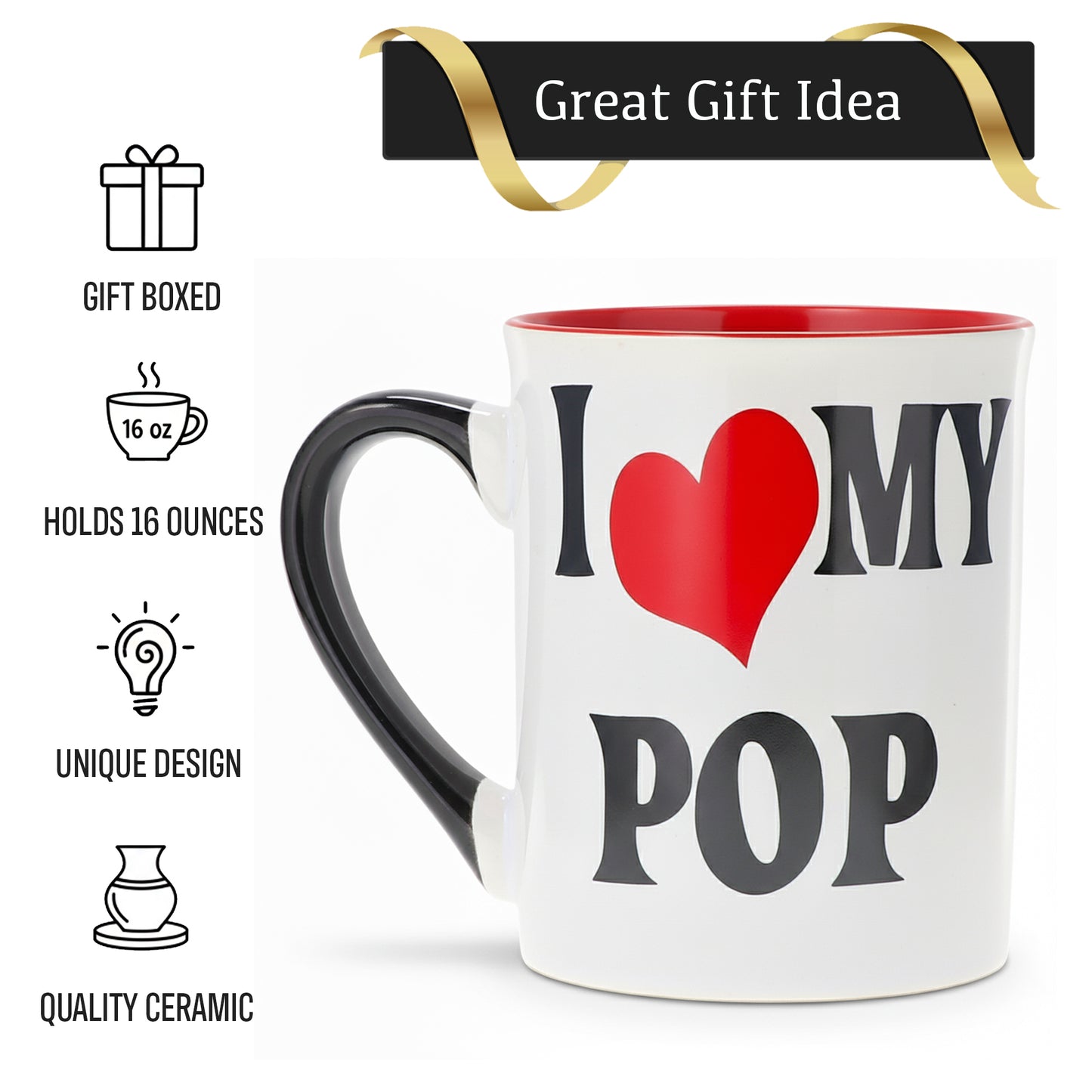 Cottage Creek Pop Mug | Pop Gifts | I Love My Pop Coffee Mug 16oz | Best Pop Ever
