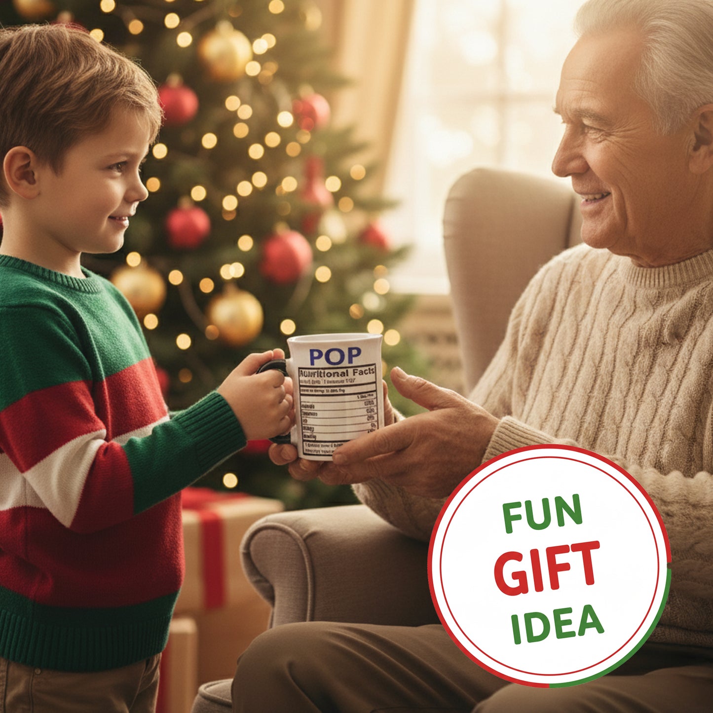 Cottage Creek Coffee Cup | 16oz Nutritional Facts Pops Ceramic Coffee Mug | Extra Large Mens Mug for Home Decor, Kitchen & Desk | Fathers Day & Christmas Gifts for Men, Grandpa, Dad, Papaw, Papa