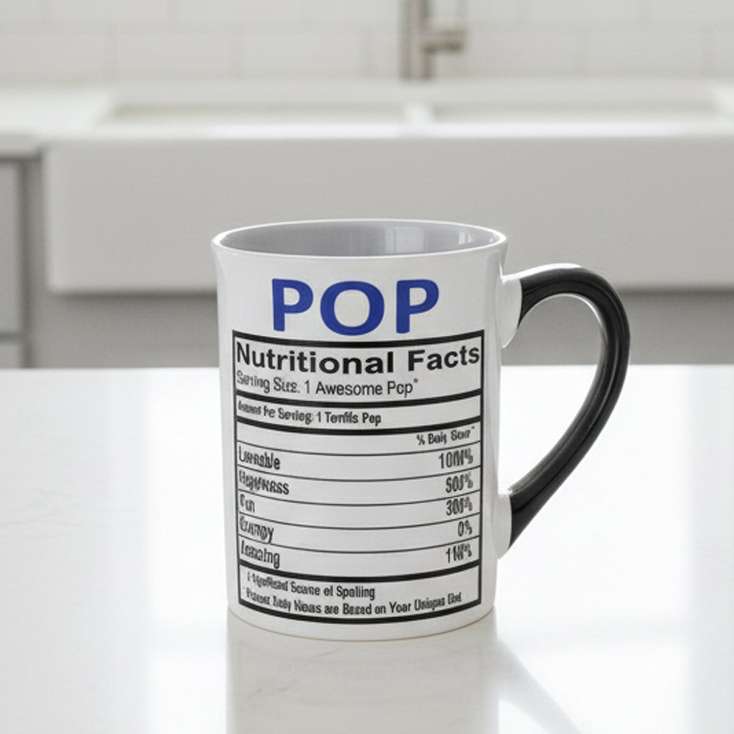 Cottage Creek Coffee Cup | 16oz Nutritional Facts Pops Ceramic Coffee Mug | Extra Large Mens Mug for Home Decor, Kitchen & Desk | Fathers Day & Christmas Gifts for Men, Grandpa, Dad, Papaw, Papa