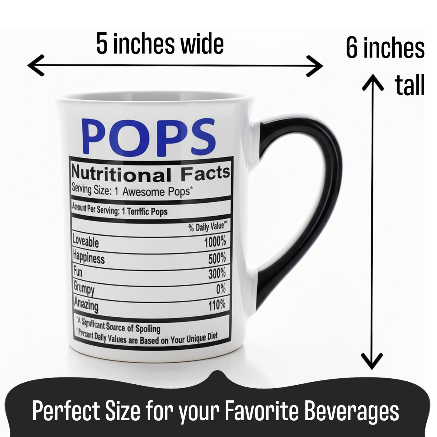 Cottage Creek Pops Mug, Pops Coffee Mug for Pops, 16oz., 6" Multicolored