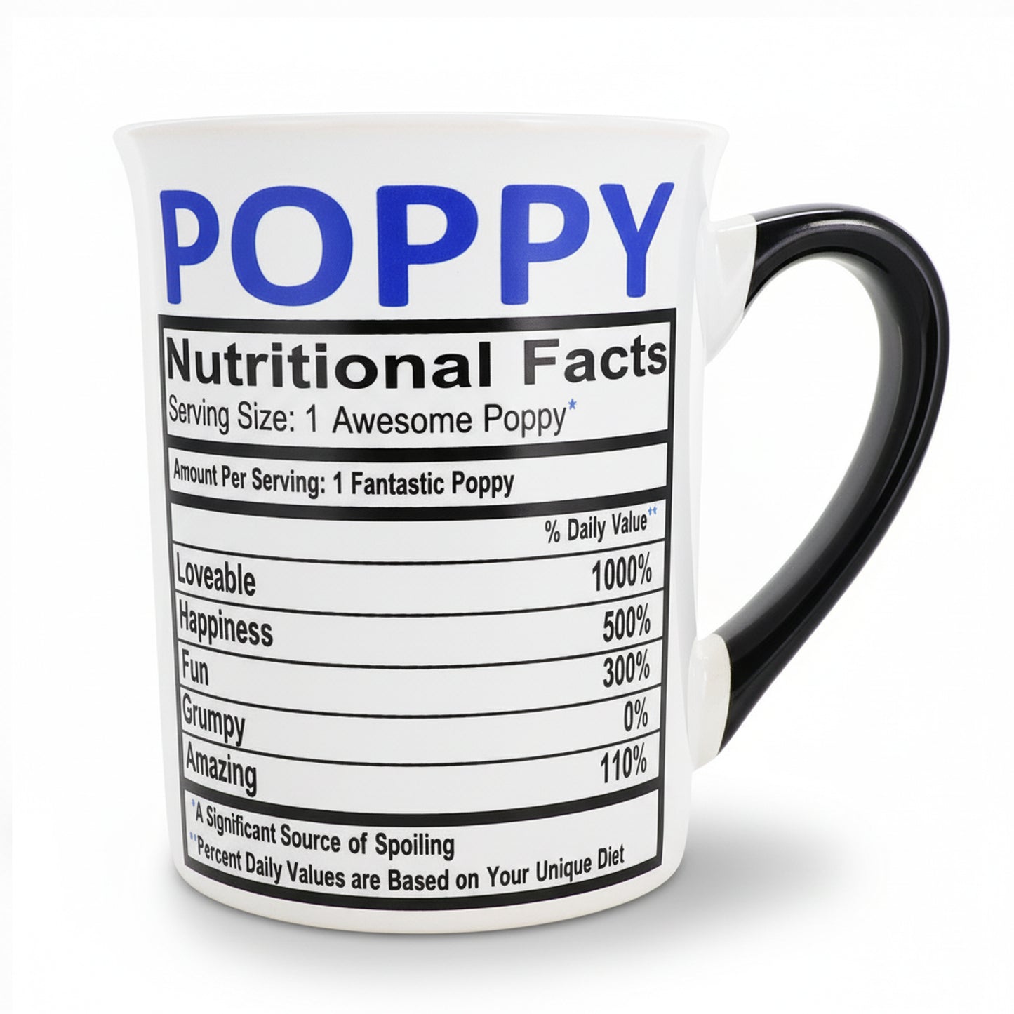 Cottage Creek Ceramic Coffee Cups | 16oz. Large Poppy Mug | Ideal Gift for Grandpa, Papa, and Dad for Father's Day, Birthday, or Christmas | Poppy Coffee Mug for Home Decor, Kitchen Decor