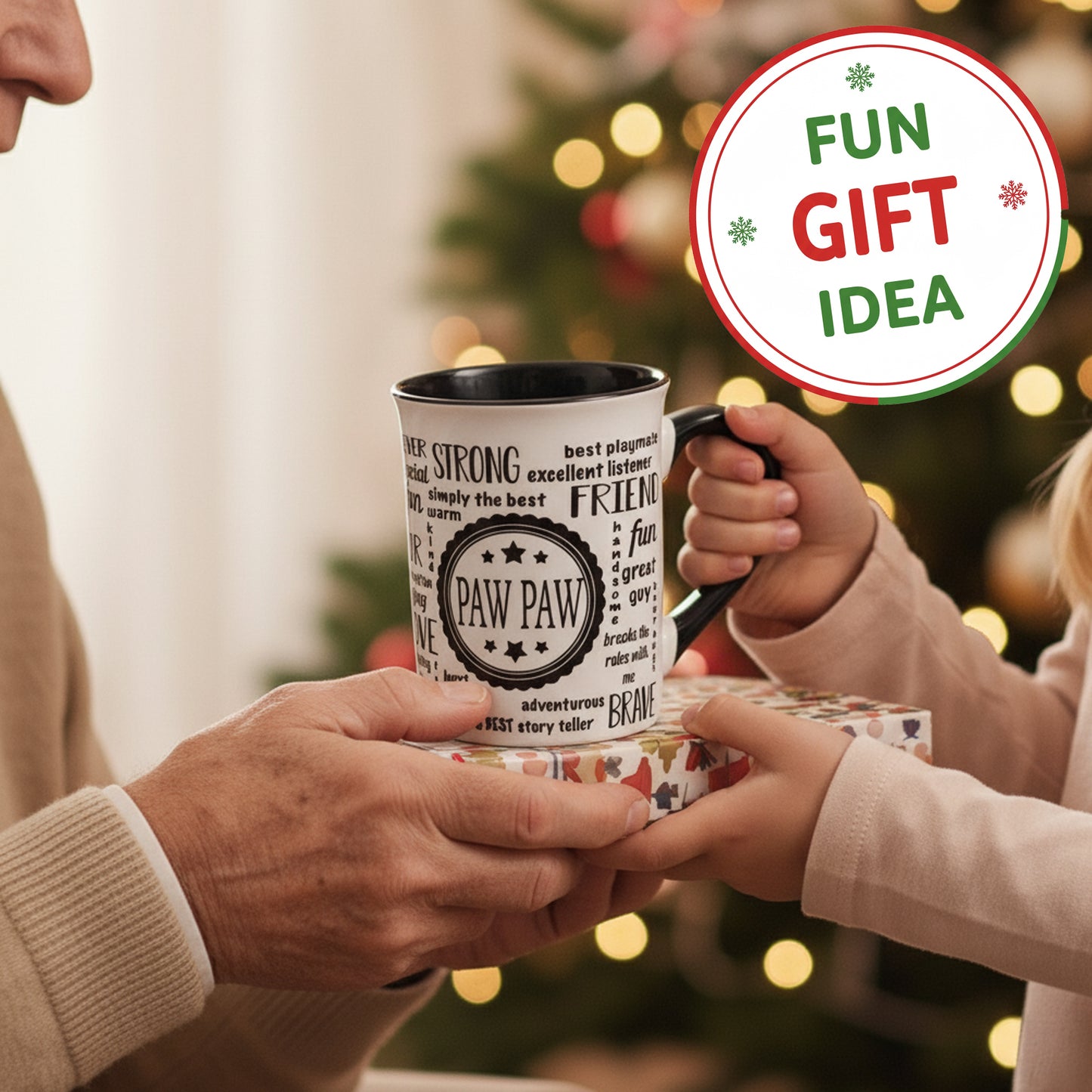 Cottage Creek Coffee Cup |  16oz. Large Ceramic Paw Paw Coffee Mug | Ideal Gift for Grandpa, Papa, and Dad for Father's Day, Birthday, or Christmas | Pawpaw Mug