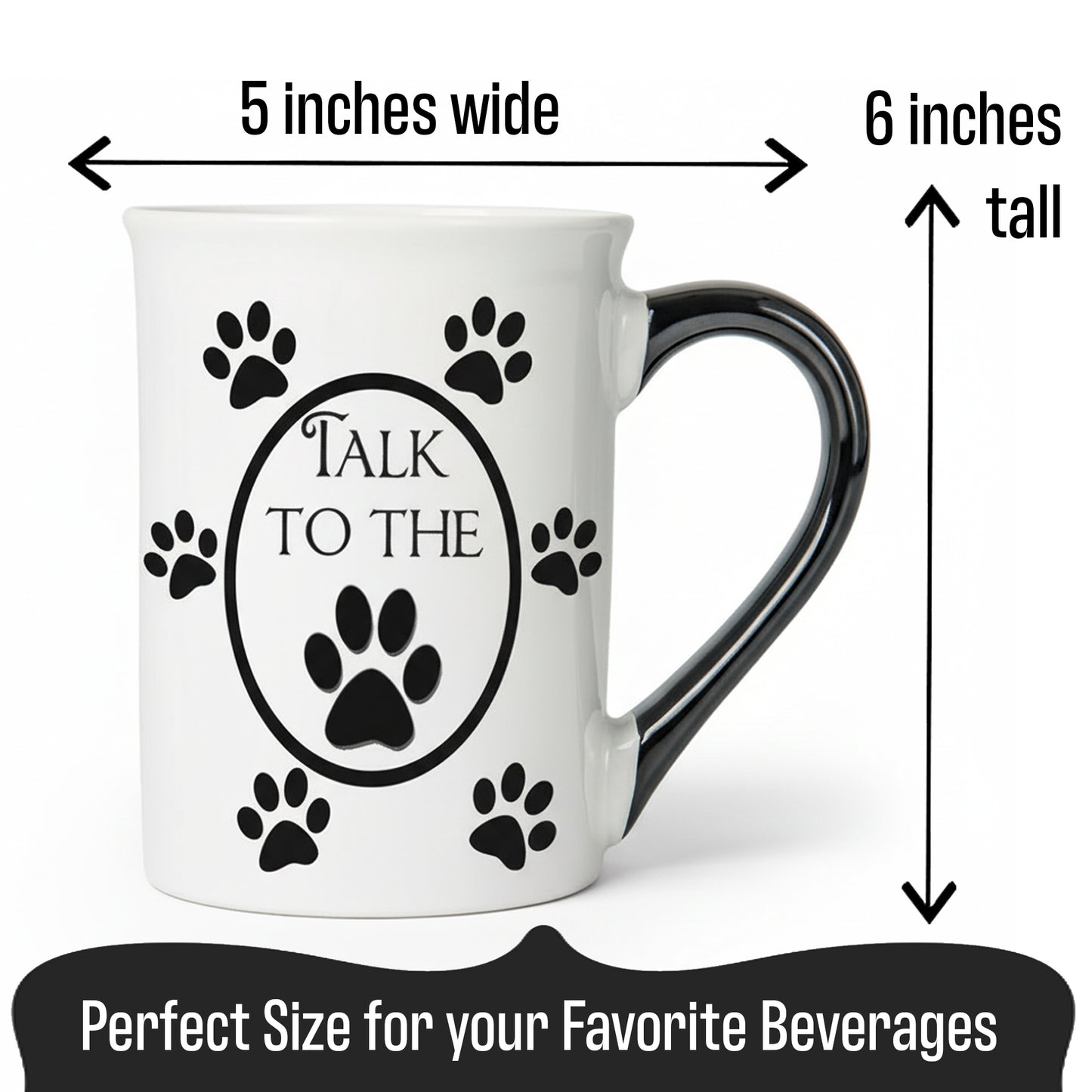 Cottage Creek Coffee Cups | Talk to the Paw 16oz Ceramic Coffee Mug | Ideal I Love My Dog Gifts for Women, Men | Funny Gifts for Mom, Dad, Girlfriend, Boyfriend