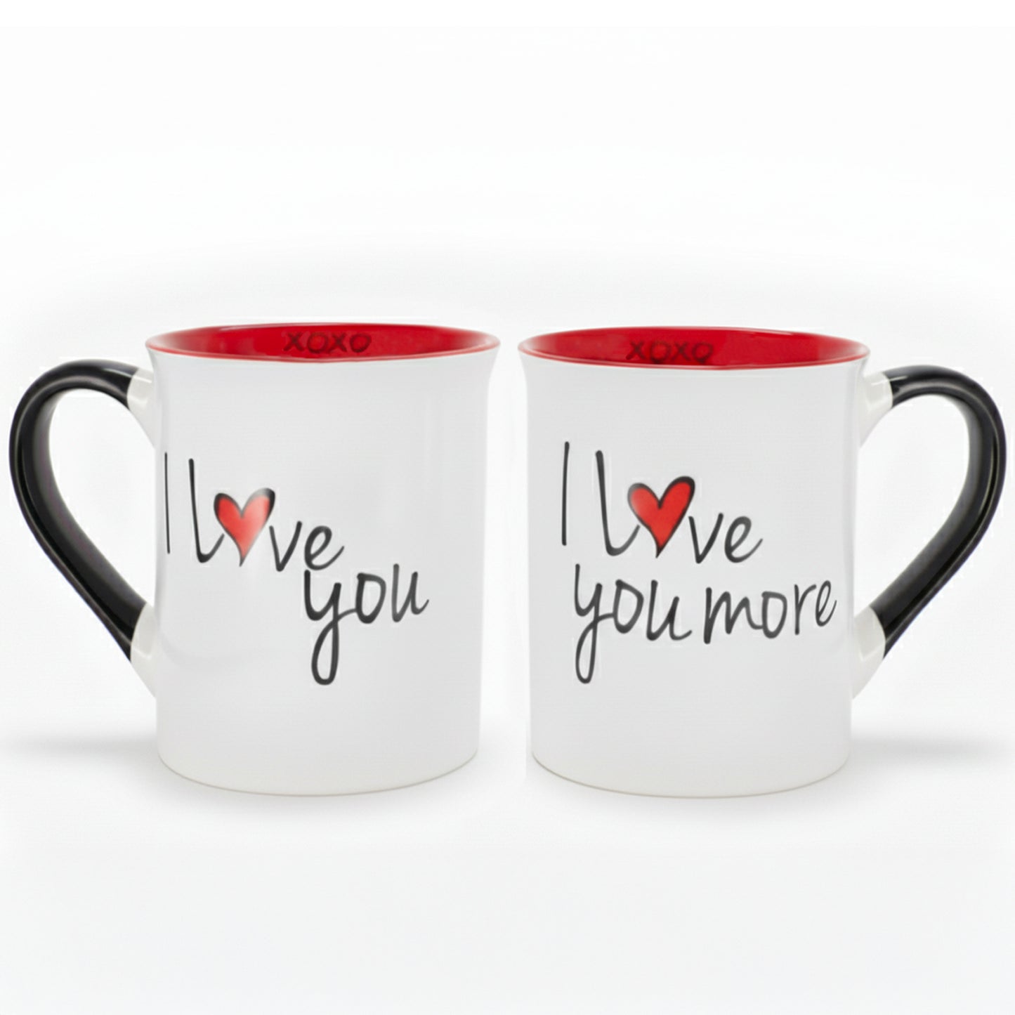 Cottage Creek I Love You More Coffee Mugs Set of 2 - 16oz Ceramic Coffee Cups Set | Perfect Engagement, Wedding & Valentine's Day Gifts for Couples, Him & Her