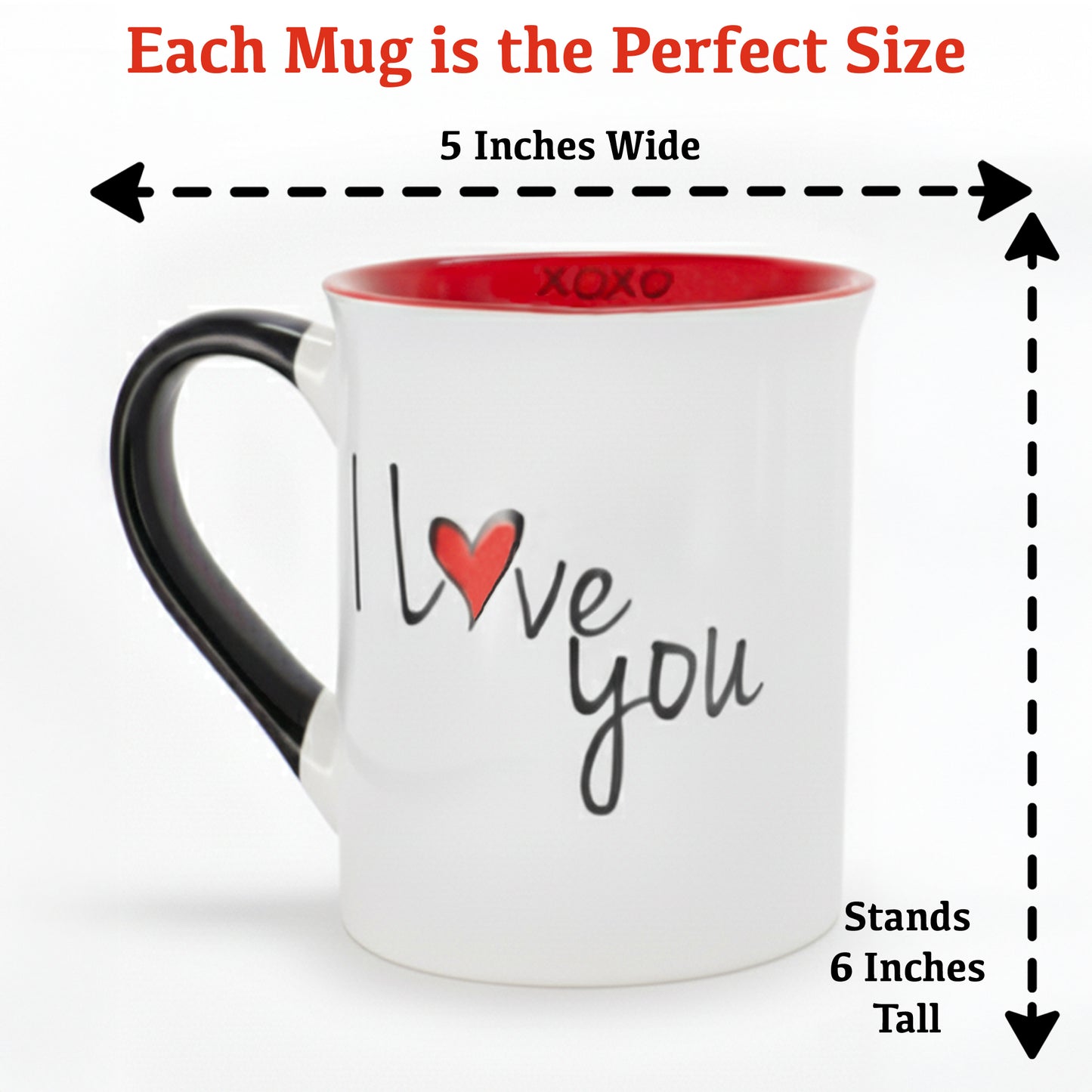 Cottage Creek I Love You More Coffee Mugs Set of 2 - 16oz Ceramic Coffee Cups Set | Perfect Engagement, Wedding & Valentine's Day Gifts for Couples, Him & Her