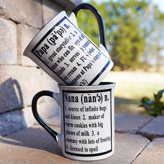 Nana Papa Mug Set, Two Piece Grandparent Mugs, Nana Mug, Papa Mug