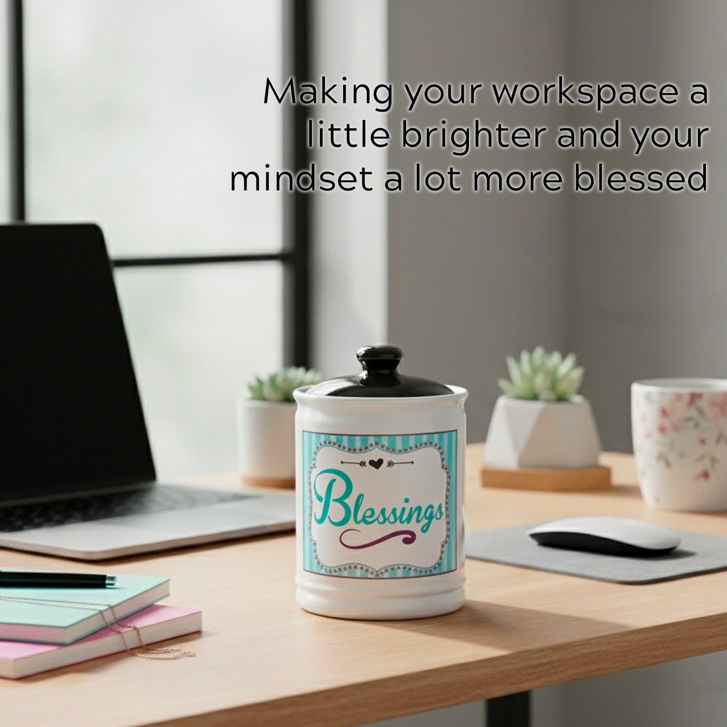 Cottage Creek Jars | Ceramic Blessings Jar, Gratitude Jar for Home Decor | Storage Container, Piggy Bank & Keepsake Box for Prayer Cards | Stocking Stuffers, Christmas Gifts for Women, Men, Friends