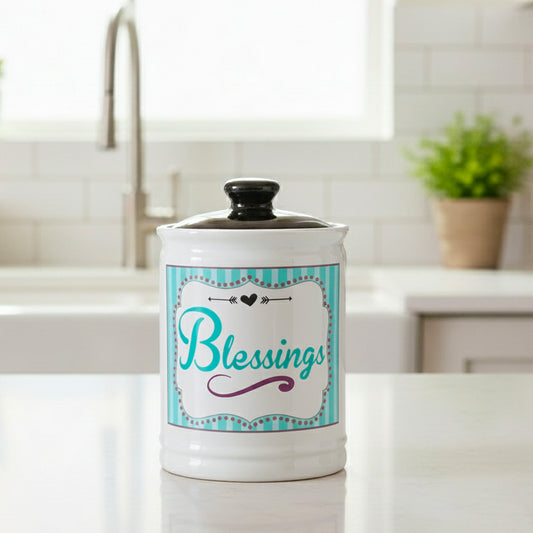 Cottage Creek Jars | Ceramic Blessings Jar, Gratitude Jar for Home Decor | Storage Container, Piggy Bank & Keepsake Box for Prayer Cards | Stocking Stuffers, Christmas Gifts for Women, Men, Friends