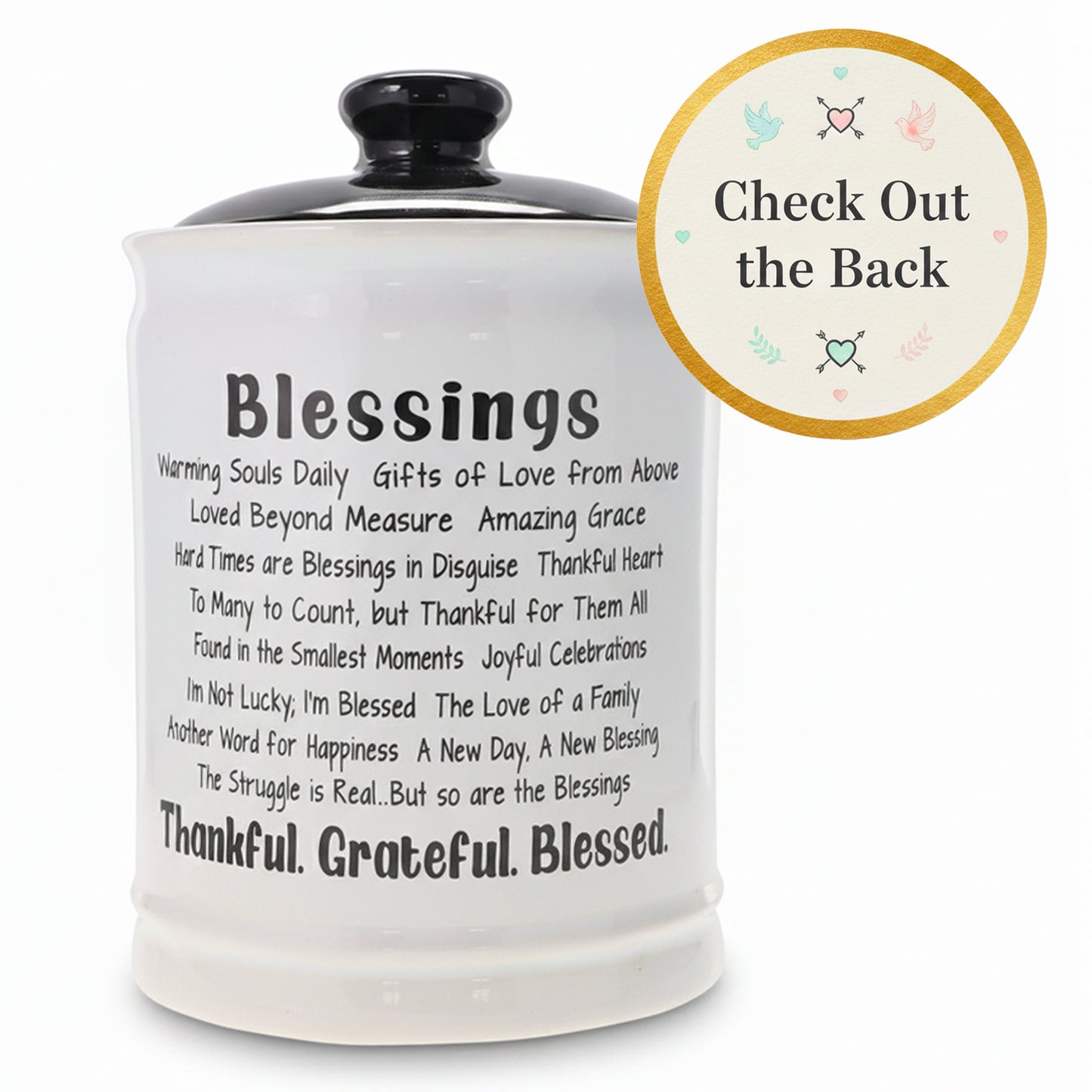 Cottage Creek Jars | Ceramic Blessings Jar, Gratitude Jar for Home Decor | Storage Container, Piggy Bank & Keepsake Box for Prayer Cards | Stocking Stuffers, Christmas Gifts for Women, Men, Friends