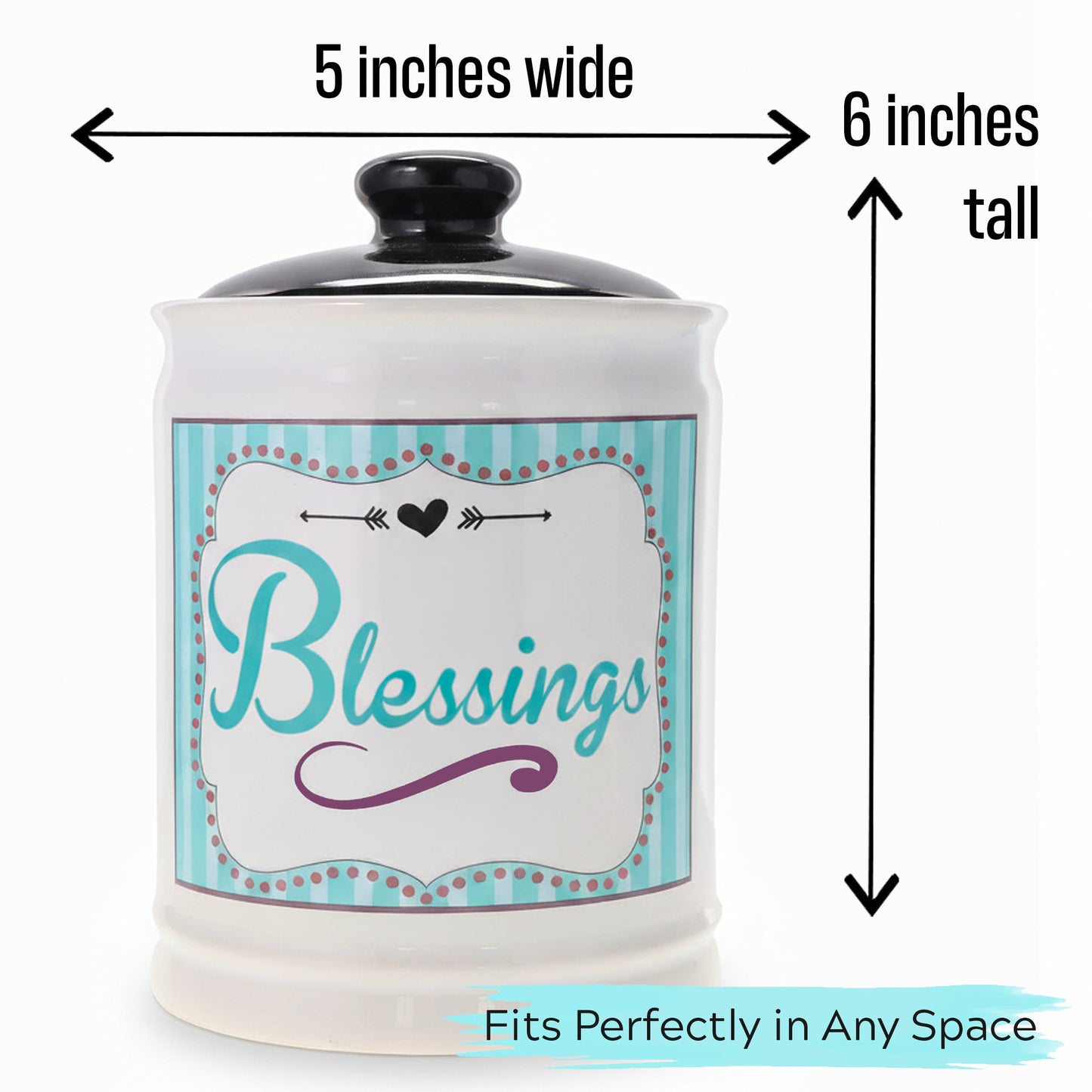 Cottage Creek Jars | Ceramic Blessings Jar, Gratitude Jar for Home Decor | Storage Container, Piggy Bank & Keepsake Box for Prayer Cards | Stocking Stuffers, Christmas Gifts for Women, Men, Friends