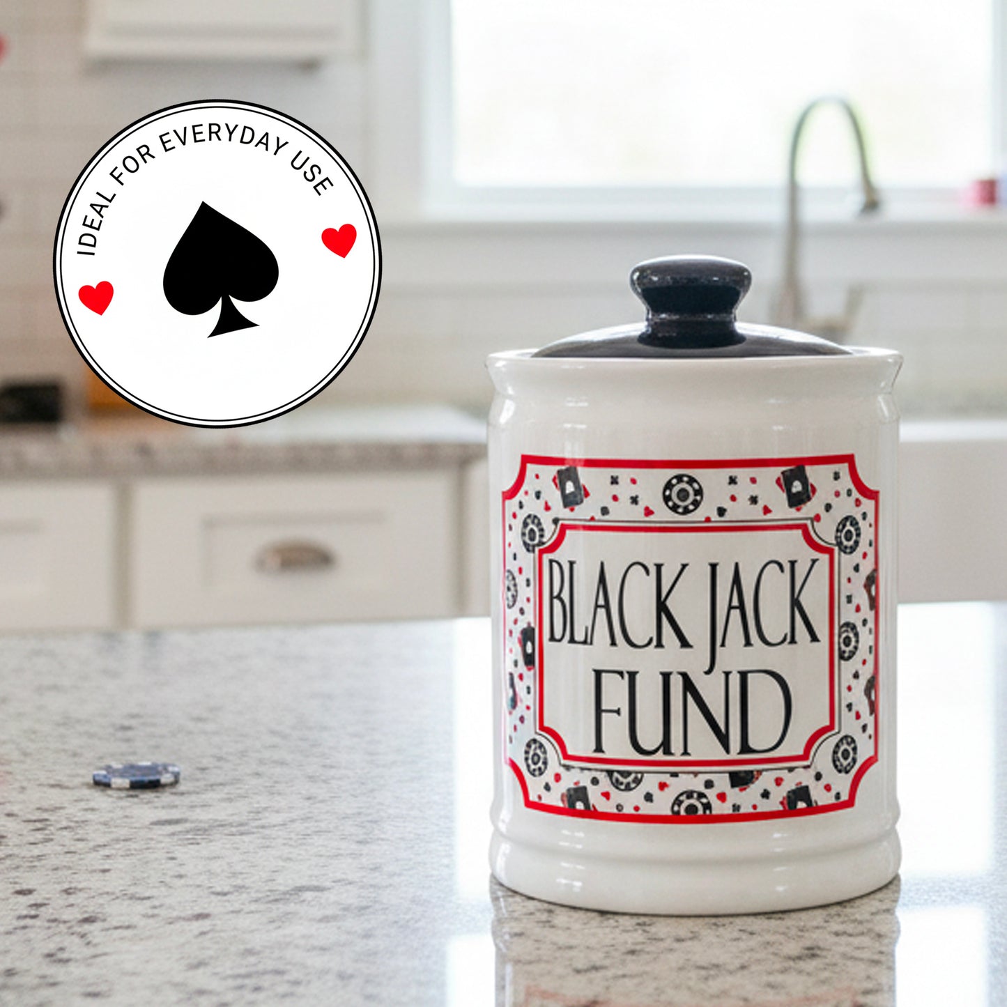 Cottage Creek Jars | Blackjack Fun Poker Money Piggy Bank, Slot Machine Coin Bank Casino Money Jar | Christmas Gifts for Women, Men, Friends | Gambling Gift Ideas for Poker Players and Casino Lovers