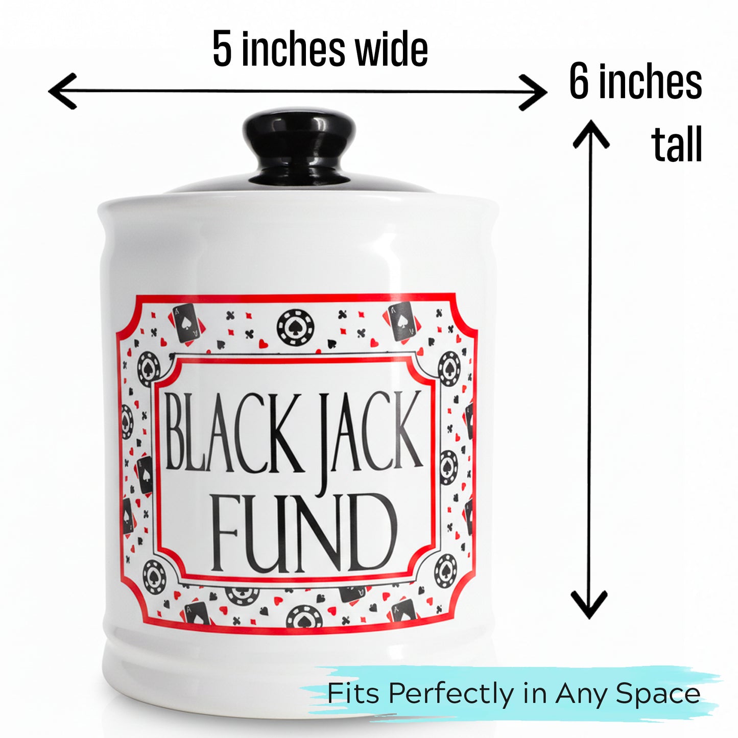 Cottage Creek Jars | Blackjack Fun Poker Money Piggy Bank, Slot Machine Coin Bank Casino Money Jar | Christmas Gifts for Women, Men, Friends | Gambling Gift Ideas for Poker Players and Casino Lovers