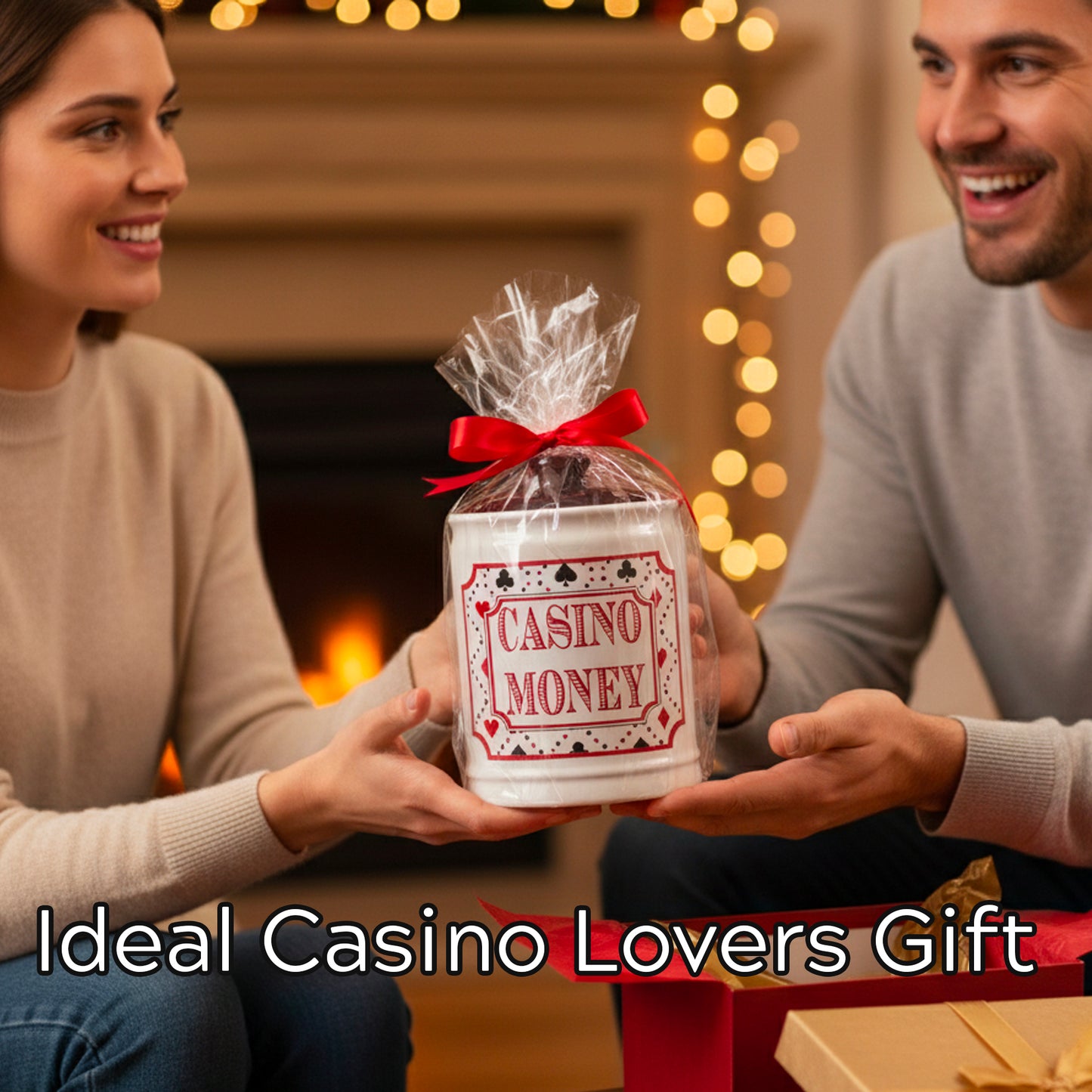 Cottage Creek Casino Money Jar - Premium Ceramic Slot Machine Piggy Bank | Handcrafted & Durable Money Jar for Gambling Fund, Vegas Themed Party Decor, and Fun Casino Gifts for Men & Women