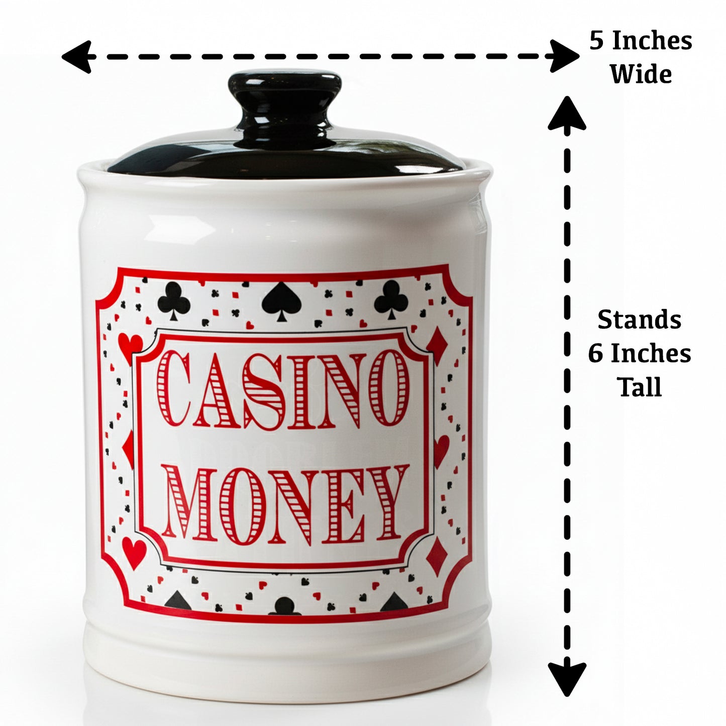 Cottage Creek Casino Money Jar - Premium Ceramic Slot Machine Piggy Bank | Handcrafted & Durable Money Jar for Gambling Fund, Vegas Themed Party Decor, and Fun Casino Gifts for Men & Women