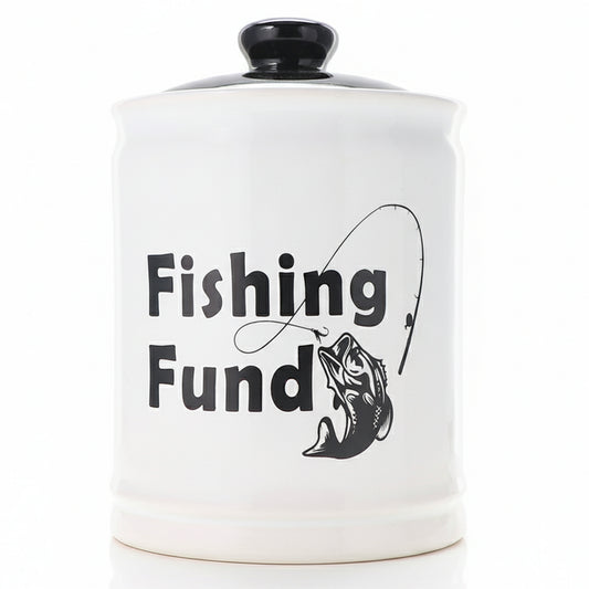 Cottage Creek Ceramic Fish Piggy Bank for Adults and Kids - Decorative Money Jar, Fishing Fund & Coin Bank, Gifts for Men, Dad, Grandpa, Boyfriend, Boys, and Fisherman | Unique Home Decor