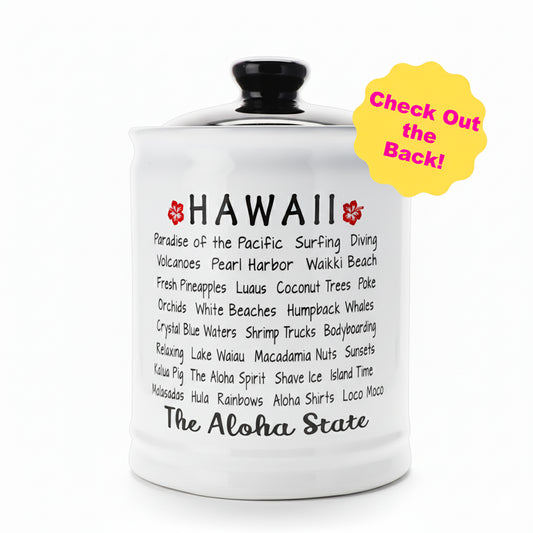 Cottage Creek Jars | Hawaii Fund Travel Bank - Ceramic Piggy Bank for Vacation & Travel Essentials Money Jar for Women, Men, Couples | Engagement Gift & Vacation Accessories Storage Container