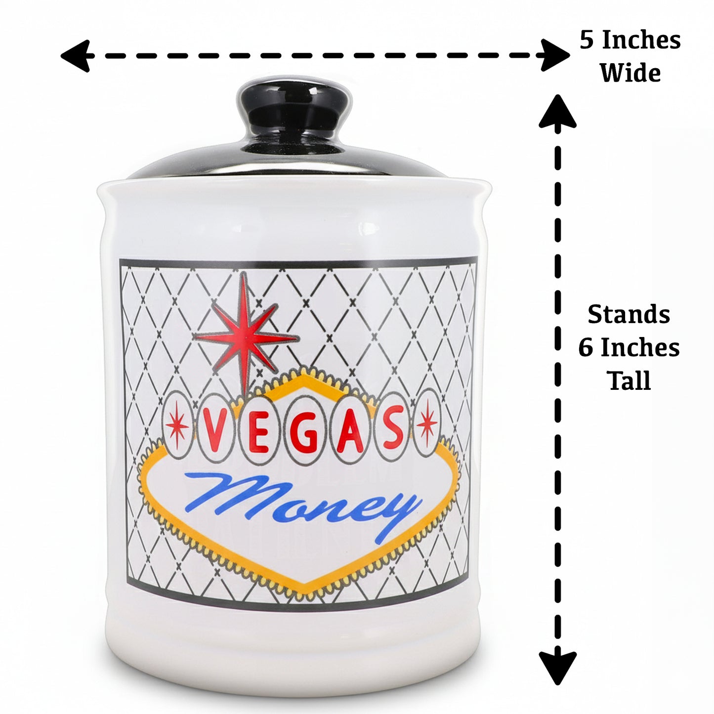 Cottage Creek Vegas Money Casino Money Jar | Las Vegas Casino Piggy Bank | Fun Home Decor Slot Machine Gifts for Men and Women | Ideal Birthday, White Elephant, and Christmas Gift for Las Vegas Lovers
