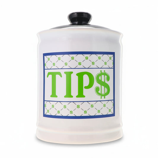 Cottage Creek Jars | Tip Jar for Money | Ceramic Tips Piggy Bank, Donation, Gratitude Tips Jar | Gifts for Women, Men, Musicians, Bartender | Christmas Gift Ideas
