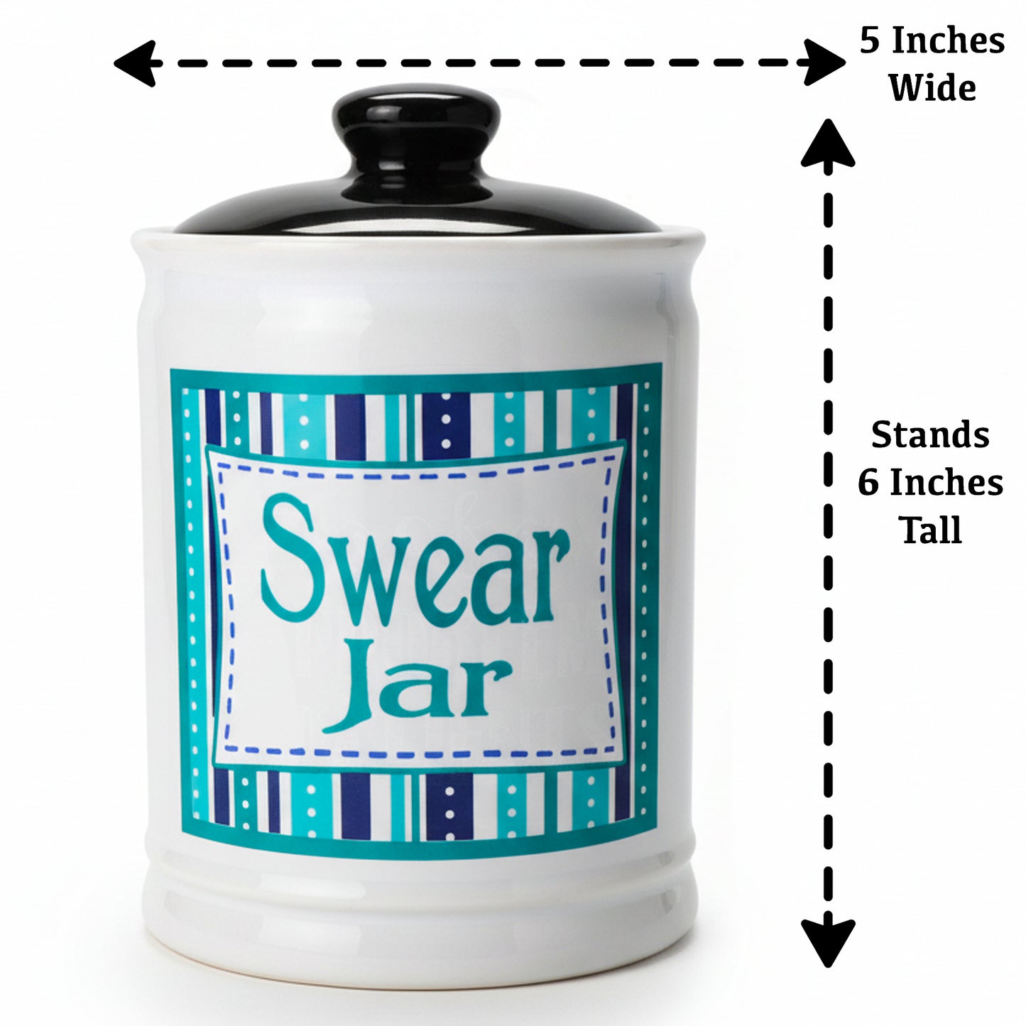 Cottage Creek Ceramic Swear Jar | 6-Inch Swearing Jar Piggy Bank | Unique Desk Decor for Home, Office, & Kitchen Counter | Perfect for Birthday, White Elephant & Christmas Gifts for Men & Women