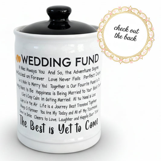 Cottage Creek Jars | Wedding Fund Piggy Bank | Stocking Stuffers & Gifts for Women, Men, Couples | Christmas, Engagement & Bridal Shower Gifts for Bride and Groom | Kitchen &  Home Decor Money Jar