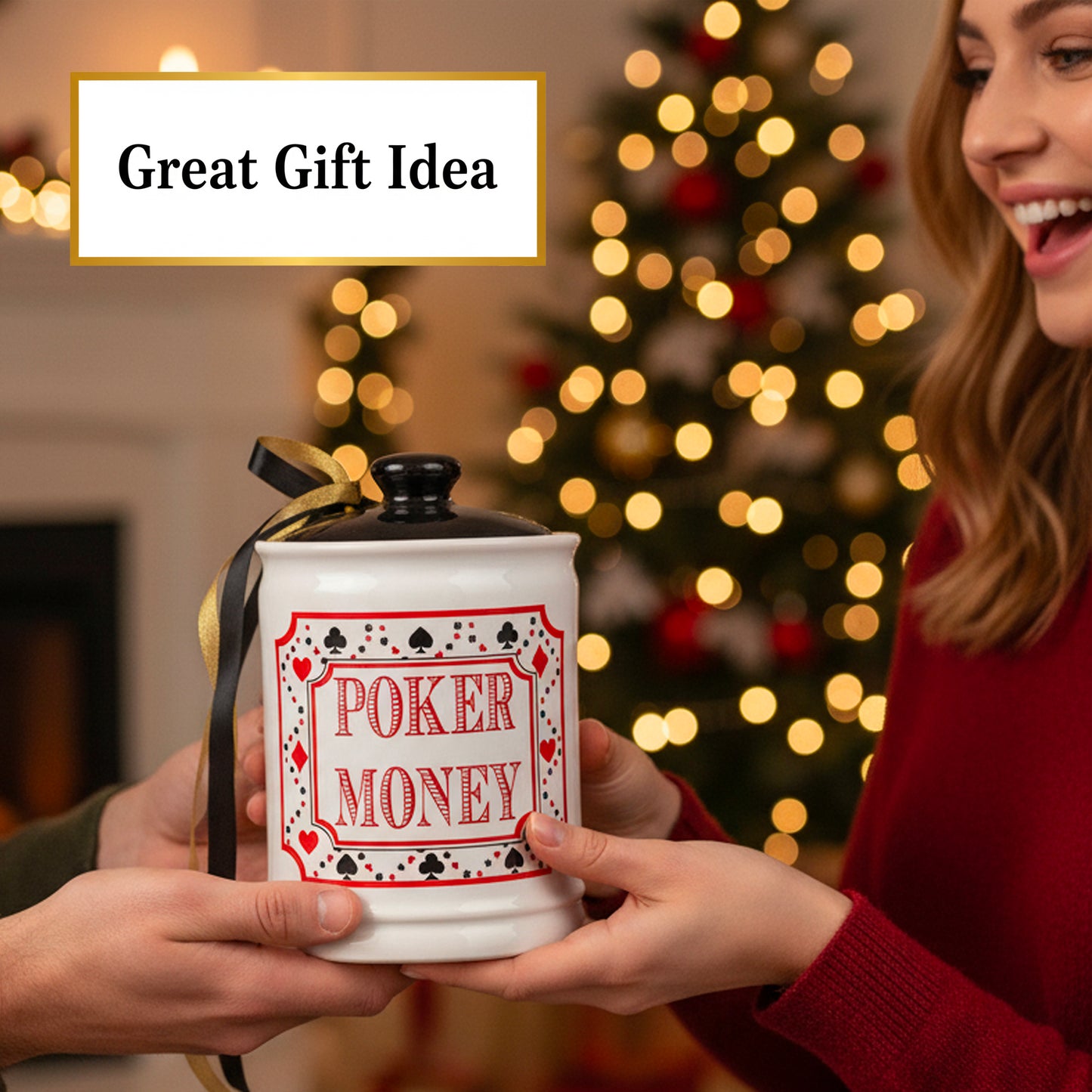 Cottage Creek Jars | Poker Money Piggy Bank, Ceramic Slot Machine Coin Bank Casino Money Jar | Christmas Gifts for Women, Men, Friends | Gambling Gift Ideas for Poker Players and Casino Lovers