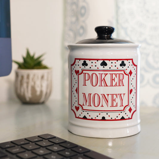 Poker Money Jar, Poker Piggy Bank for Poker Players