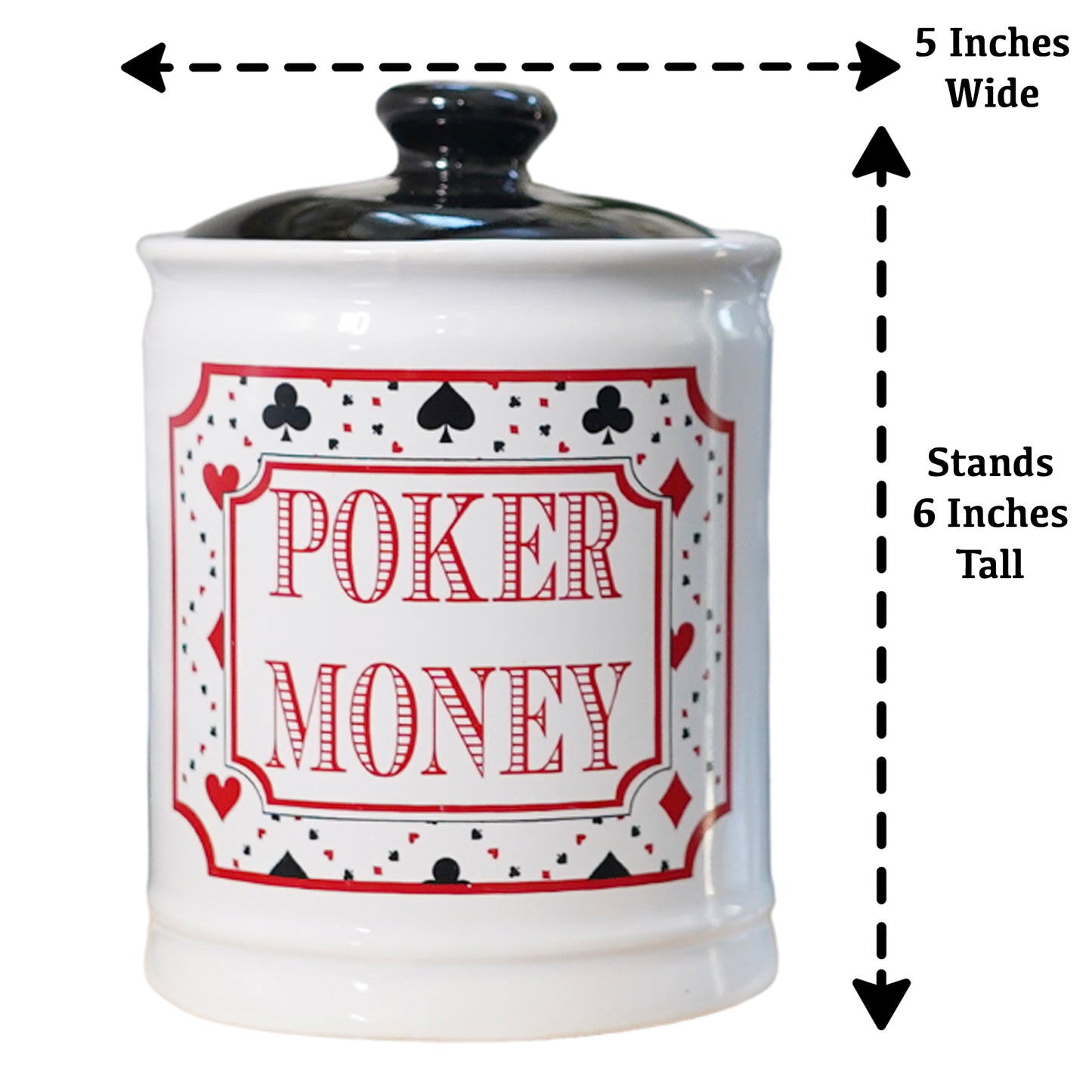 Poker Money Jar, Poker Piggy Bank for Poker Players