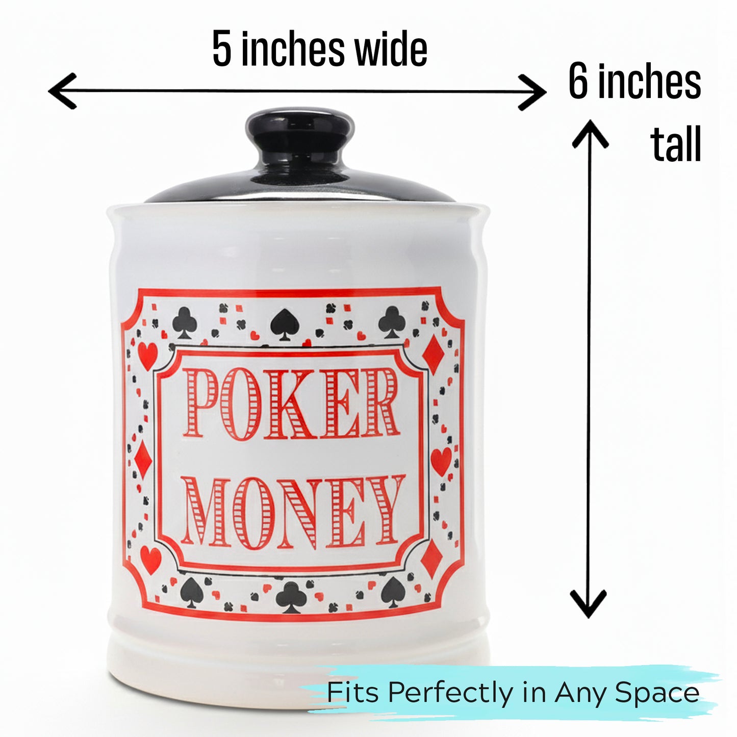 Cottage Creek Jars | Poker Money Piggy Bank, Ceramic Slot Machine Coin Bank Casino Money Jar | Christmas Gifts for Women, Men, Friends | Gambling Gift Ideas for Poker Players and Casino Lovers