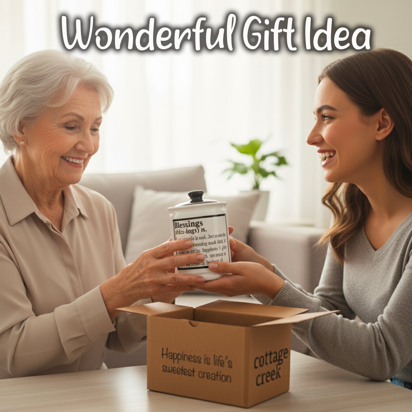 Cottage Creek Jars | Ceramic Blessings Jar, Gratitude Jar for Home Decor | Storage Container, Piggy Bank & Keepsake Box for Prayer Cards | Stocking Stuffers, Christmas Gifts for Women, Men, Friends