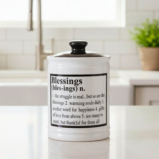 Cottage Creek Jars | Ceramic Blessings Jar, Gratitude Jar for Home Decor | Storage Container, Piggy Bank & Keepsake Box for Prayer Cards | Stocking Stuffers, Christmas Gifts for Women, Men, Friends